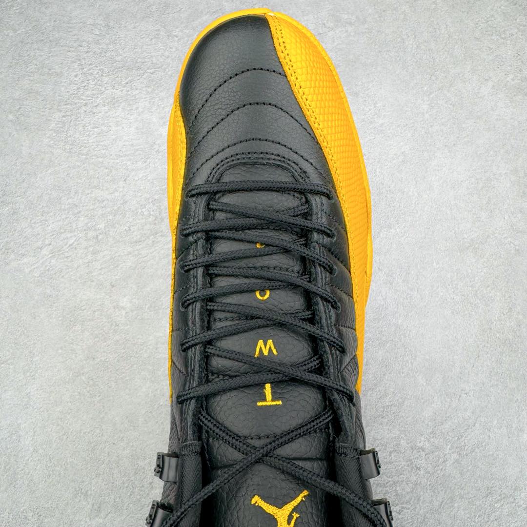 图片[4]-＃NC版 Air Jordan AJ12 Retro 黑黄130690-070 原楦原纸板开发 原汁原味12代鞋型 进口原厂皮料 原厂碳板 原装材料 原厂定制金属扣 原厂电绣 支持与公司货全方位对比 只服务于5%懂鞋的高端客户 发国外可支持各种retail商店充正寄售 尺码：40 40.5 41 42 42.5 43 44 44.5 45 45.5 46 47.5-选品中心