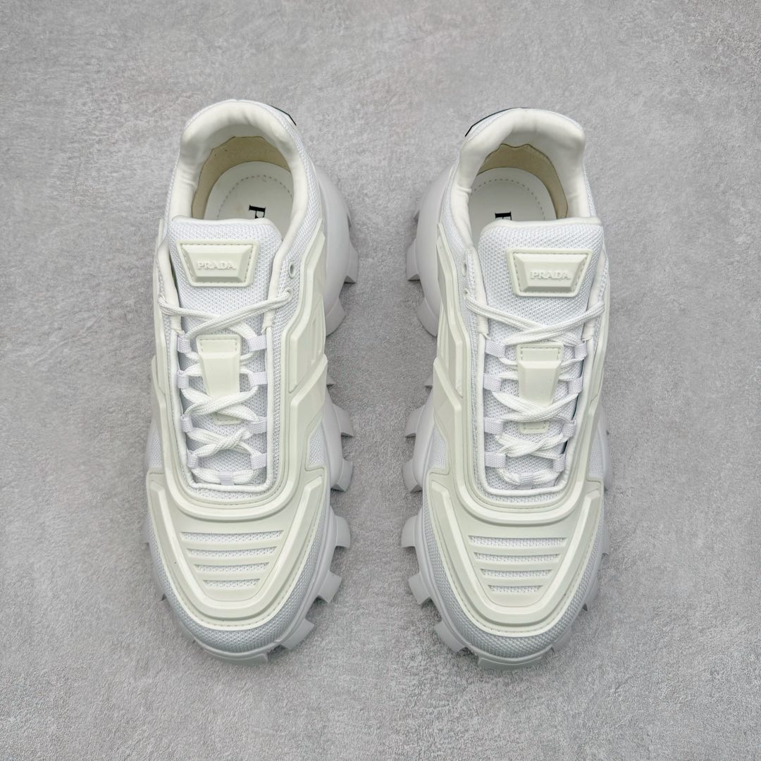 图片[2]-PRADA Cloudbust Thunder 普拉达厚底低帮休闲鞋 该鞋款选用织物和橡胶打造 诠释繁复精致的鞋型 锯齿状橡胶胎面花纹精雕细琢 橡胶饰片赋予鞋面立体效果 尺码：36 37 38 39 40 41 42 43 44 45 46 比运动鞋偏大一码-选品中心