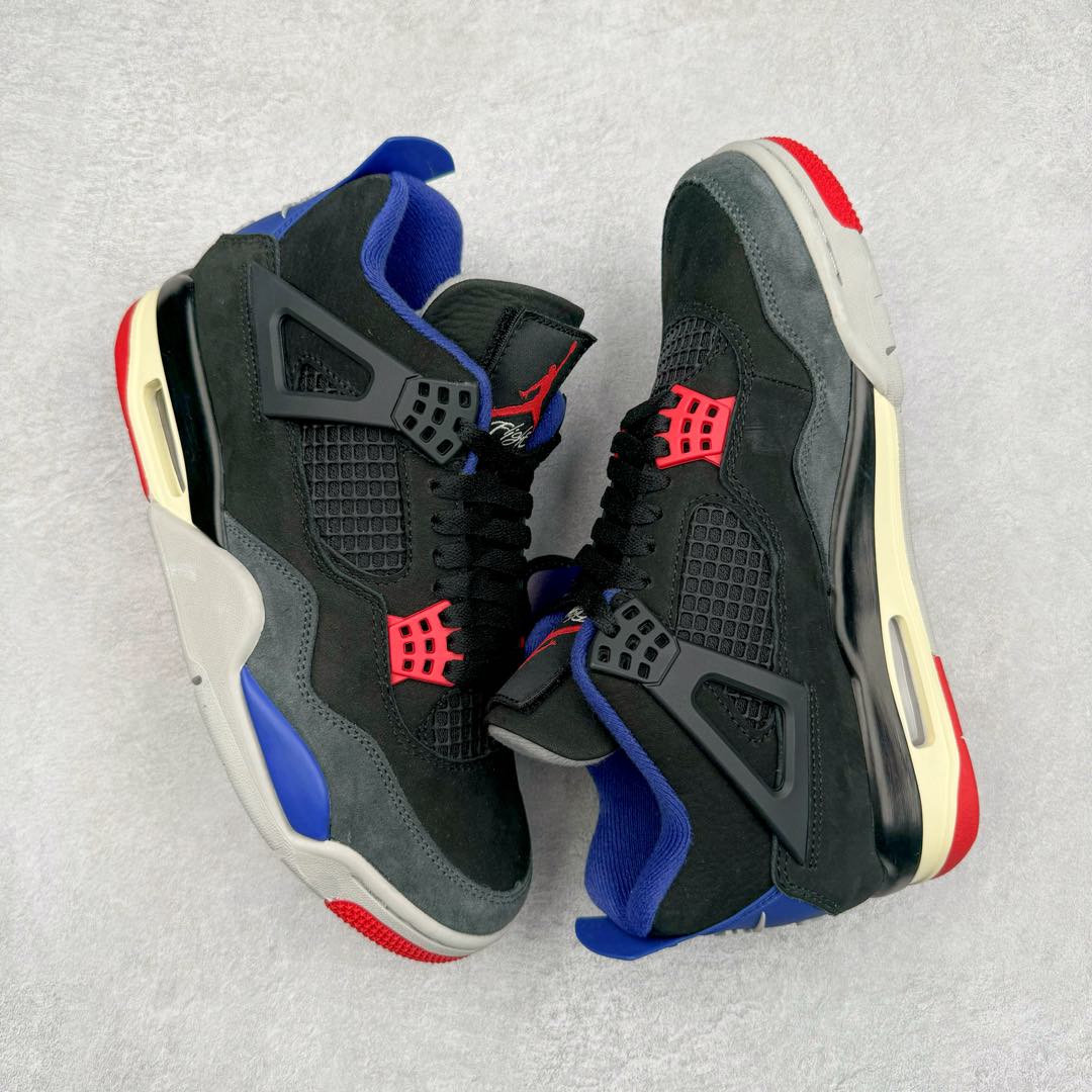 图片[3]-＃K版纯原 Air Jordan AJ4 Rare Air Laser 黑蓝红 FV5029-003 全新升级改良 原鞋原楦原纸板同源开发 完美呈现乔4的版型 内侧正确双色网格 还原细节 原厂皮料 正确气垫颜色 正确网格工艺 正确拉帮工艺 全鞋原装材料制作 原档案原模具打造 支持全方位与正品对比 尺码：36 36.5 37.5 38 38.5 39 40 40.5 41 42 42.5 43 44 44.5 45 46 47.5-选品中心