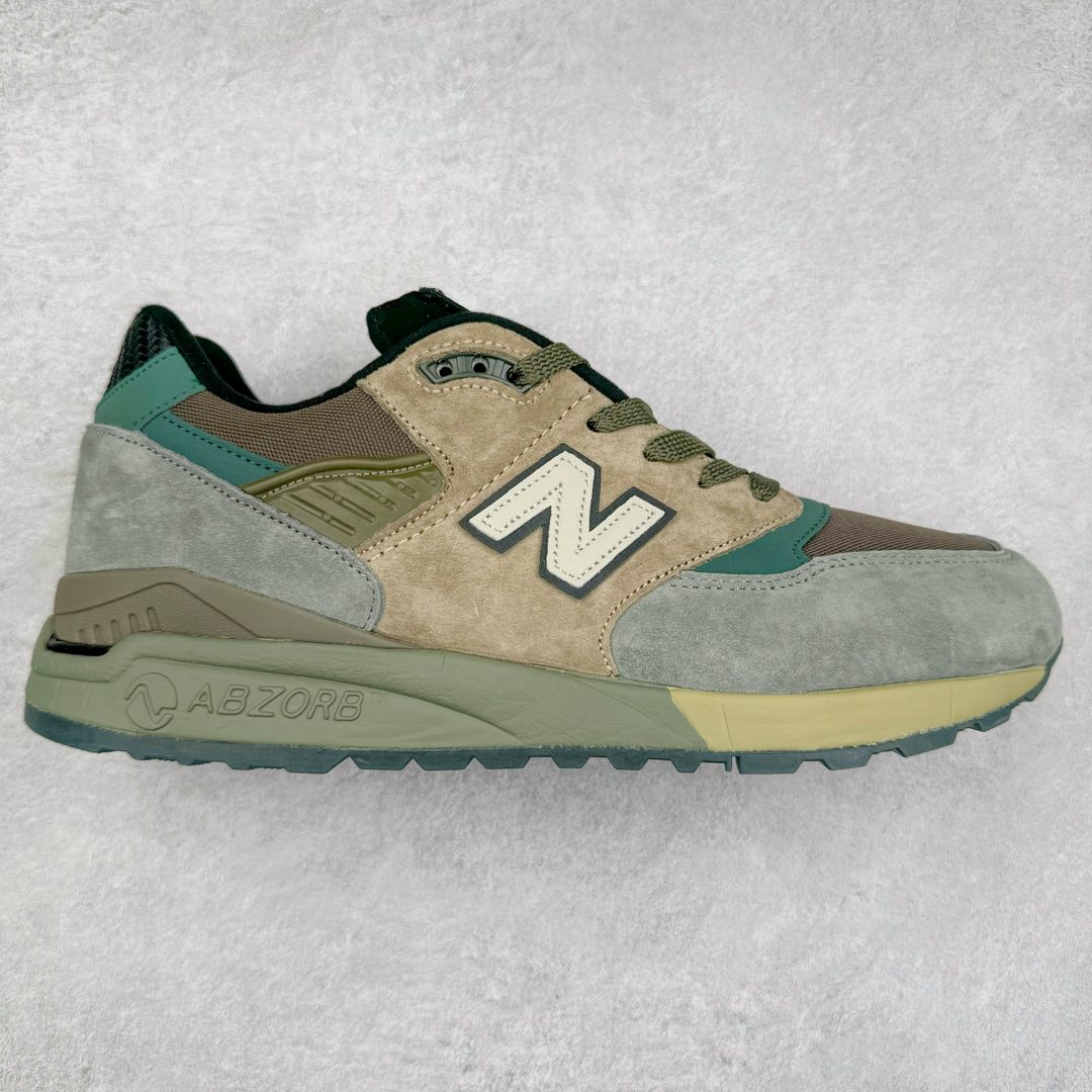 New Balance M998 Made in USA NB新百伦高端美产血统系列经典复古休闲运动慢跑鞋 NB998 诞生于 1993 年，作为第一双使用 ABZORB 缓冲材料的鞋款，一经发售就受到大量消费者的热烈追捧，如今已经成为了历久不衰的经典代表鞋款之一。原楦原数据开发版型 以优质面料制成鞋面结构。鞋面采用经典网眼布材质，辅以绒面革覆盖，带来更加清爽舒适的穿着体验。鞋舌上标记的 \\\”998\\\” 字样增强鞋款辨识度的同时，为鞋款注入更多动人细节。鞋款采用 ABZORB 缓冲材料的中底，通过缓冲和压缩阻力相结合来吸收冲击，稳定性高，不易打滑，助你畅享舒适有型的运动体验。采用猪巴革组合网织鞋面材质 后跟嵌入TPU装饰条稳固 升级原装5层独立私模 尺码：36 36.5 37 38 39.5 40 40.5 41.5 42 42.5 43 44 44.5 45-选品中心
