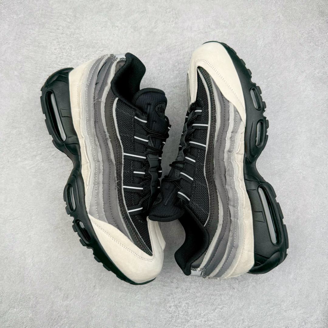 图片[3]-＃GX纯原 CDG x NK Air Max 95 联名复古减震防滑低帮气垫跑步鞋 黑白灰 CU8406-101 鞋款设计灵感源于人体构造 中底设计基于人体的脊柱构造 是整体设计的核心 尼龙孔眼代表了肋骨 而分层式面板和网眼象征着肌肉纤维和肉体组织 Air Max 95采用了两个独立的吹塑成型的Air-Sole单元 并首次在前掌使用可视化气垫设计 Swoosh logo夜当作一个 点符号放在了鞋子的后帮位置 20年的发展让 AIR MAX 95有了不同的故事 20年后再度面向世人的时候 焕然一新的面貌 让人有了另外一种清新脱俗的感觉 尺码：40 40.5 41 42 42.5 43 44 44.5 45 45.5 46 47.5 48.5-选品中心