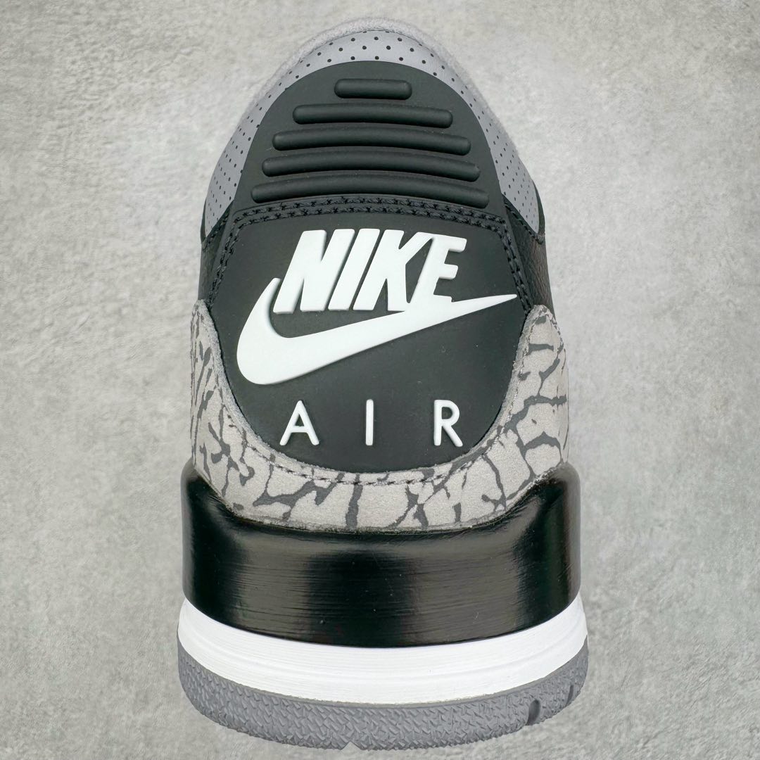 图片[8]-＃Lw纯原 Air Jordan AJ3 Retro 复刻黑水泥 DN3707-010 圈内最强三代系列 匠心打造 开发时长超过半年 目前可过各类鉴定或无法鉴定 裸鞋随便操作 全套原纸板楦头开发 原厂大底磨具加持立体防滑纹理 原装可视Air Sole气垫 原汁原味最完美的三代版型 唯一正确鞋头趴度弧度高度鞋身腰线 原厂TPU彩虹扎染后跟饰片 正确内里反口里网布 皮料菱角分明不变形无多余毛边 广东原厂zp同批次手工大底描漆拉丝 市场唯一原厂鞋扣模具 原厂织唛标 原厂飞人电绣工艺 尾指中部跳三针 独家绑鞋带手法 印刷中底布 四线拉帮 米色美纹纸贴合固定 进口港宝加持 后跟自然饱满 全鞋荧光划线卡点 追求极致完美 每一双都是工艺品 多重QC质检 超越公司货的品控标准 实实在在的免检产品 尺码：36 36.5 37.5 38 38.5 39 40 40.5 41 42 42.5 43 44 44.5 45 45.5 46 47.5 48.5-选品中心