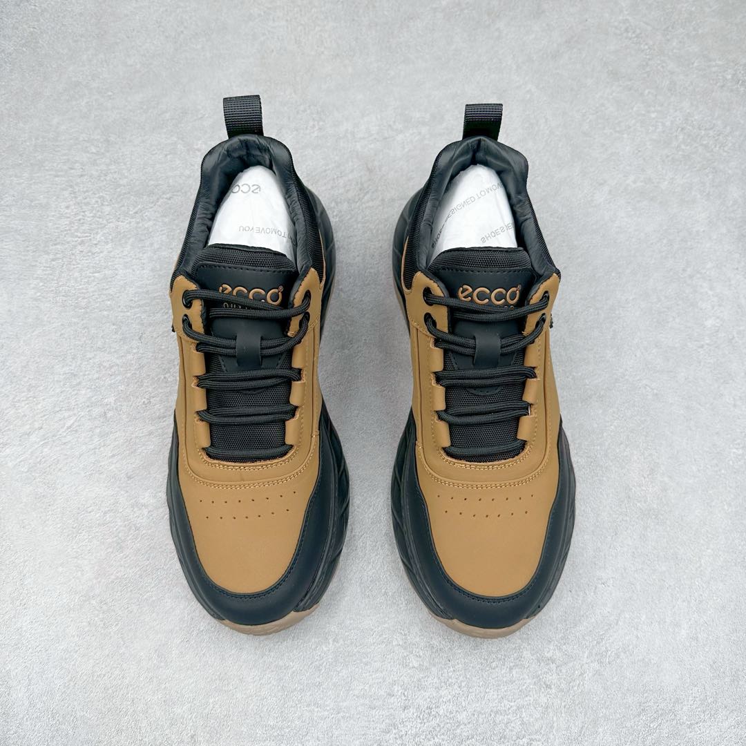图片[2]-Ecco爱步男鞋新款运动鞋 跑鞋厚底增高老爹鞋 驱动系列全新款式 拼色拼接鞋面 时尚有型 牛皮与纺织品拼接 脚感舒适 出街有型 贴心套脚系带设计 舒适包裹双足 柔软细腻，亲肤透气 以摩托车粗犷胎纹为灵感 PU大底提供牵引性和支撑性 耐磨防滑提升稳定性 轻盈鞋底 舒适耐穿 户外出行 肆意洒脱 尺码：38 39 40 41 42 43 44（皮鞋码）-选品中心