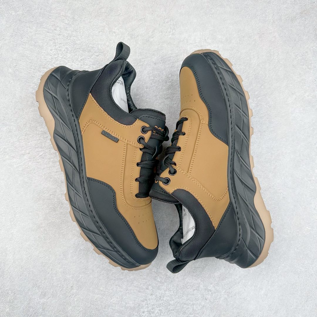 图片[3]-Ecco爱步男鞋新款运动鞋 跑鞋厚底增高老爹鞋 驱动系列全新款式 拼色拼接鞋面 时尚有型 牛皮与纺织品拼接 脚感舒适 出街有型 贴心套脚系带设计 舒适包裹双足 柔软细腻，亲肤透气 以摩托车粗犷胎纹为灵感 PU大底提供牵引性和支撑性 耐磨防滑提升稳定性 轻盈鞋底 舒适耐穿 户外出行 肆意洒脱 尺码：38 39 40 41 42 43 44（皮鞋码）-选品中心