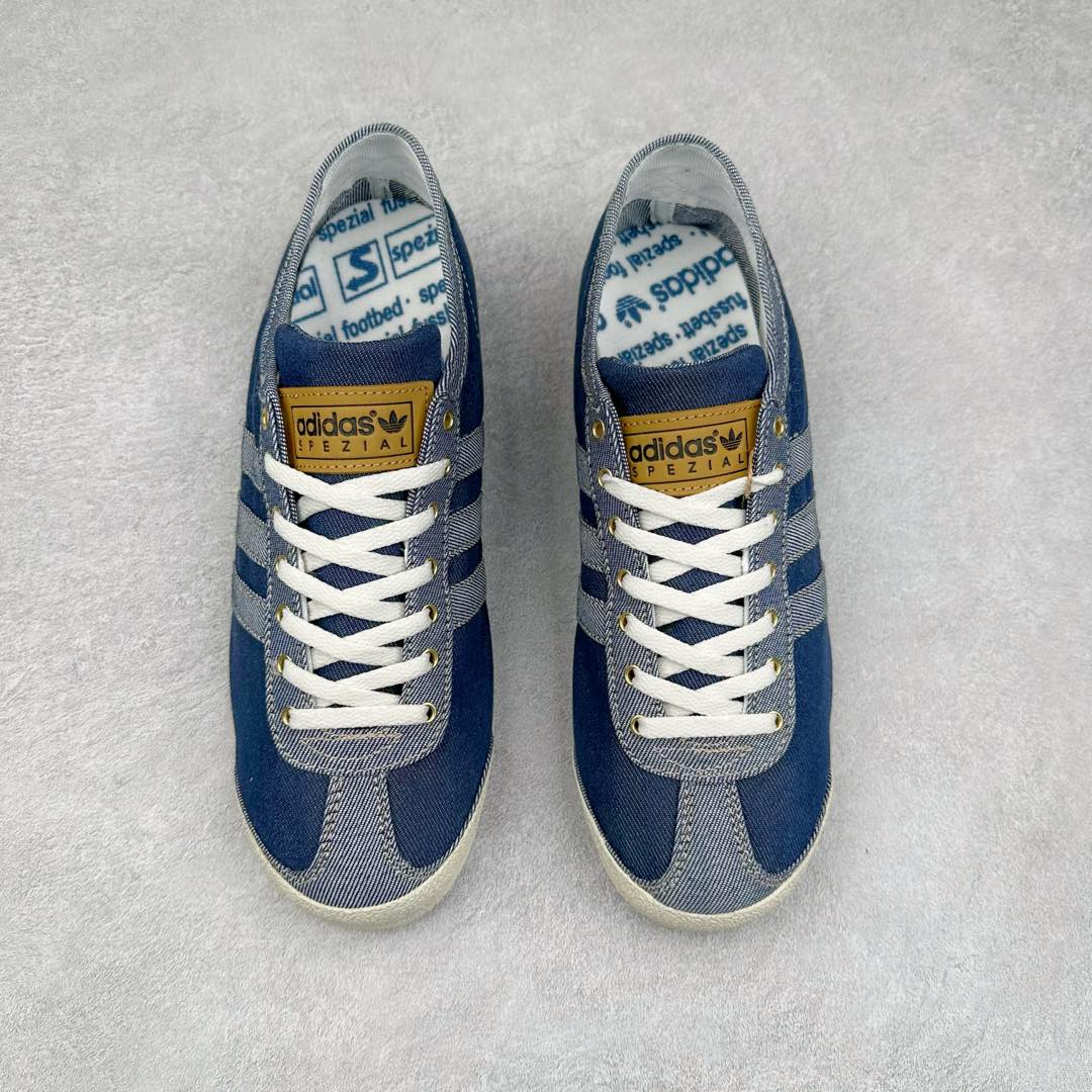 图片[2]-AD Originals Denim Italia Spzl 防滑耐磨低帮运动休闲鞋 HP8843 上世纪70年代的经典之作，高级牛仔布鞋面让人想起00年代早期的标志性款式。它具有模切 EVA 中底，增加舒适度。为防止生产原始材料对环境造成负面影响，我们使用了一些从生产废料中提取的回收材料，例如切割废料和家庭生活垃圾。尺码：40 40.5 41 42 42.5 43 44 44.5 45-选品中心