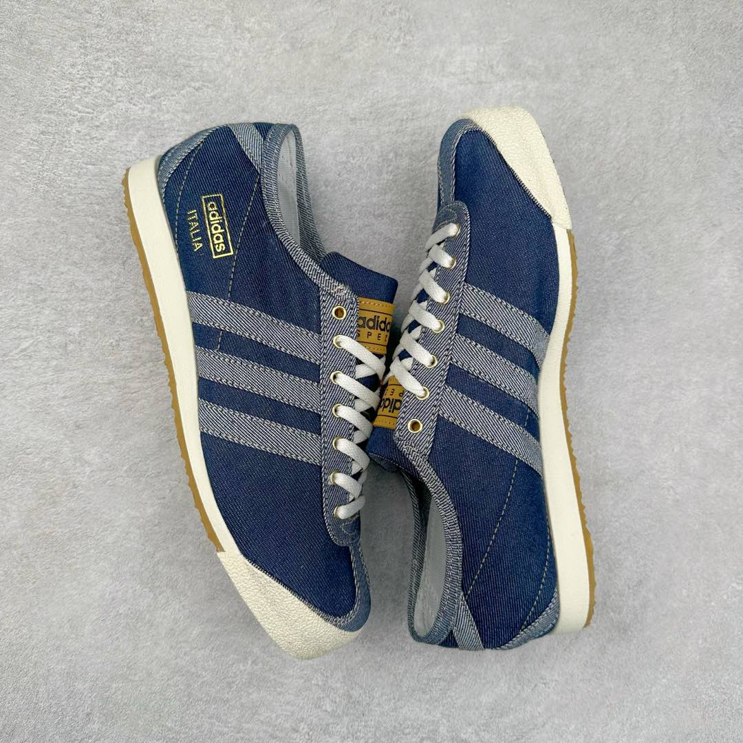 图片[3]-AD Originals Denim Italia Spzl 防滑耐磨低帮运动休闲鞋 HP8843 上世纪70年代的经典之作，高级牛仔布鞋面让人想起00年代早期的标志性款式。它具有模切 EVA 中底，增加舒适度。为防止生产原始材料对环境造成负面影响，我们使用了一些从生产废料中提取的回收材料，例如切割废料和家庭生活垃圾。尺码：40 40.5 41 42 42.5 43 44 44.5 45-选品中心