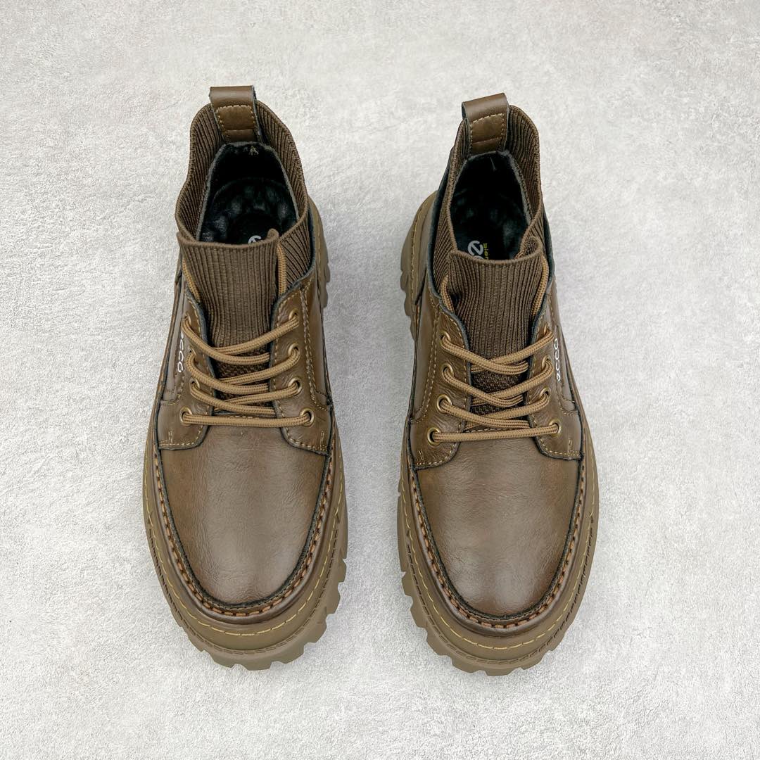 图片[2]-Ecco爱步男鞋新款运动鞋 跑鞋厚底增高老爹鞋 驱动系列全新款式 拼色拼接鞋面 时尚有型 牛皮与纺织品拼接 脚感舒适 出街有型 贴心套脚系带设计 舒适包裹双足 柔软细腻，亲肤透气 以摩托车粗犷胎纹为灵感 PU大底提供牵引性和支撑性 耐磨防滑提升稳定性 轻盈鞋底 舒适耐穿 户外出行 肆意洒脱 尺码：38 39 40 41 42 43 44（皮鞋码）-选品中心