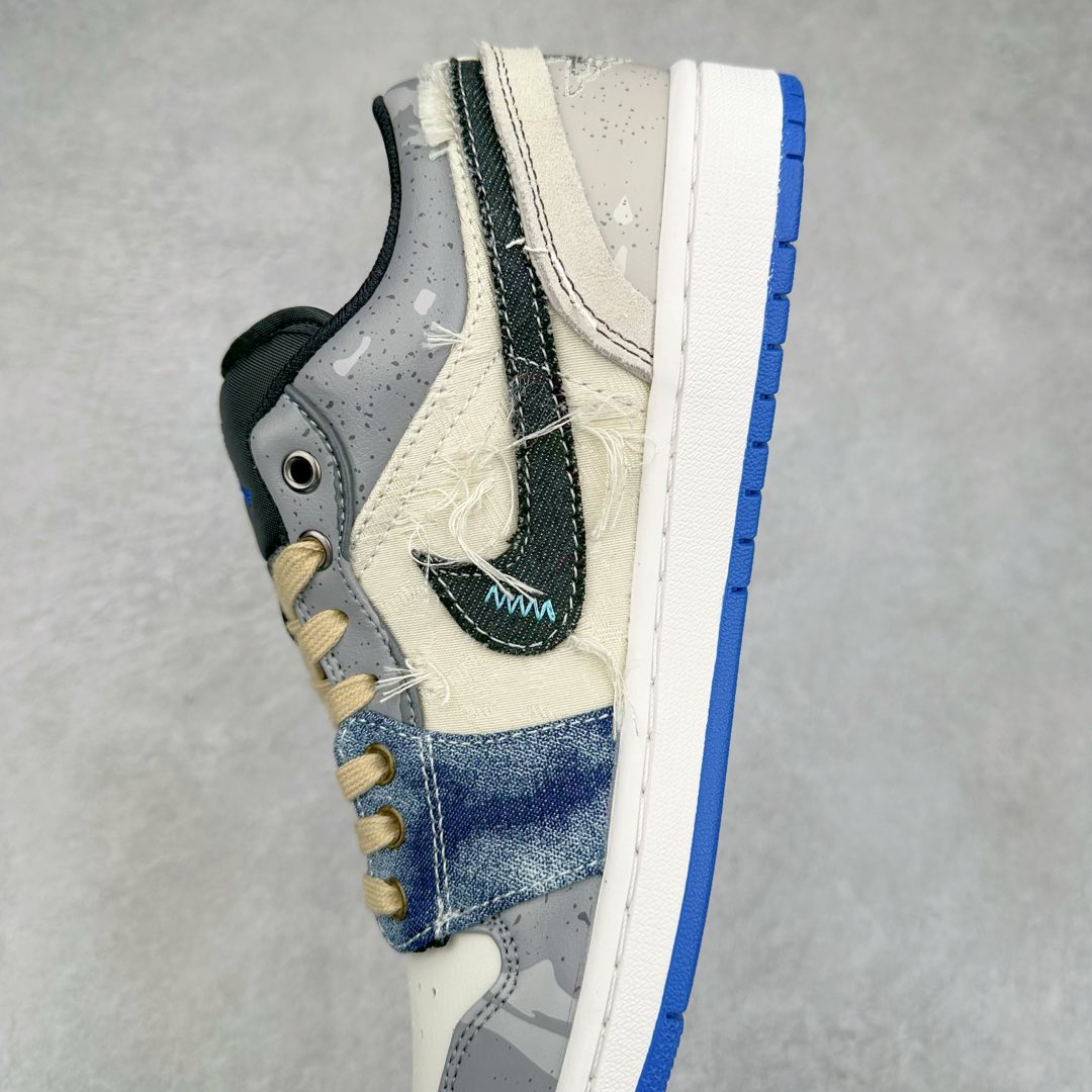 图片[7]-Air Jordan AJ1 Low 低帮定制 553558-140 原厂内置气垫魔块 A模大底 头层小牛皮 鞋舌AJ原厂专用牛津布+AJ专用反口珍珠布+原厂无杂质高弹内里海棉+特殊封边弹力鞋带 尺码：36 36.5 37.5 38 38.5 39 40 40.5 41 42 42.5 43 44 44.5 45 46 47.5-选品中心