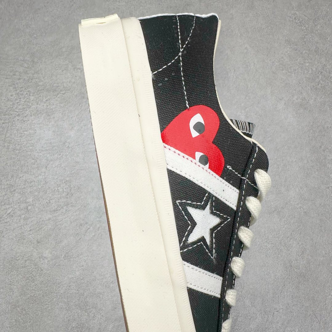 图片[6]-CDG x Converse One Star Academy Pro 川久保玲联名 黑白双杠一星联名复古休闲板鞋 匡威官方全新联名款 当经典“爱心眼”Logo巧妙融入One Star标志性的星标和双杠设计中 “心动”指数再次升级 搭载CX发泡鞋垫 真标硫化工艺 双层围条夹布防开胶工艺 内嵌EVA缓震鞋底装置 货号：A09870C 黑色 货号：A09878C 白色 尺码：35 36 36.5 37 37.5 38 39.5 40 41 41.5 42 42.5 43 44-选品中心