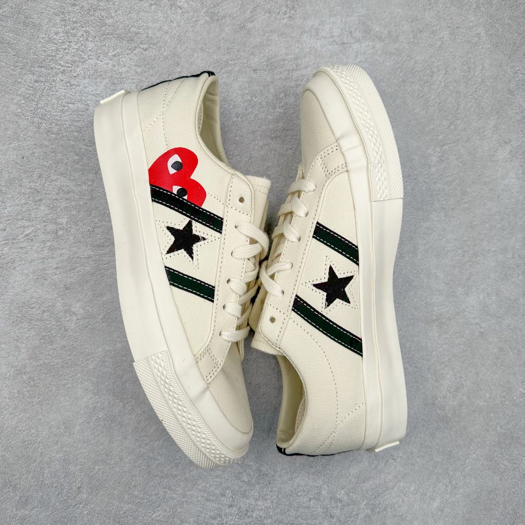 图片[3]-CDG x Converse One Star Academy Pro 川久保玲联名 黑白双杠一星联名复古休闲板鞋 匡威官方全新联名款 当经典“爱心眼”Logo巧妙融入One Star标志性的星标和双杠设计中 “心动”指数再次升级 搭载CX发泡鞋垫 真标硫化工艺 双层围条夹布防开胶工艺 内嵌EVA缓震鞋底装置 货号：A09870C 黑色 货号：A09878C 白色 尺码：35 36 36.5 37 37.5 38 39.5 40 41 41.5 42 42.5 43 44-选品中心