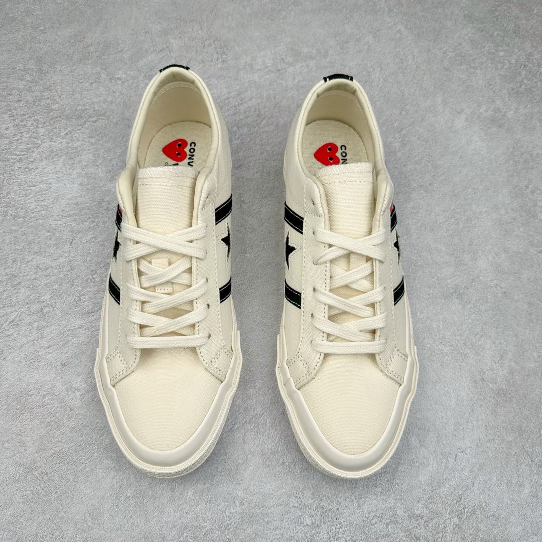 图片[2]-CDG x Converse One Star Academy Pro 川久保玲联名 黑白双杠一星联名复古休闲板鞋 匡威官方全新联名款 当经典“爱心眼”Logo巧妙融入One Star标志性的星标和双杠设计中 “心动”指数再次升级 搭载CX发泡鞋垫 真标硫化工艺 双层围条夹布防开胶工艺 内嵌EVA缓震鞋底装置 货号：A09870C 黑色 货号：A09878C 白色 尺码：35 36 36.5 37 37.5 38 39.5 40 41 41.5 42 42.5 43 44-选品中心