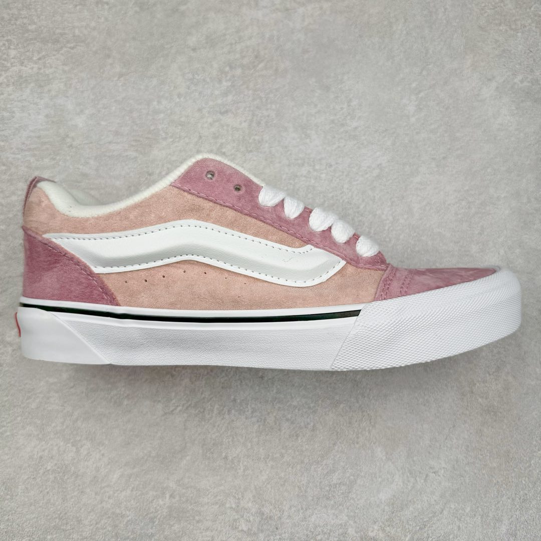 Vans Knu Skool 米粉色 万斯低帮复古休闲胖胖面包鞋 肥胖版大LOGO原版全皮猪八面料 尺码：35 36 36.5 37 38 38.5 39 40 40.5 41 42 42.5 43 44 工艺：硫化1：1（重量1：1、真标、原钢印、材质标、鞋型标、合格证）-选品中心