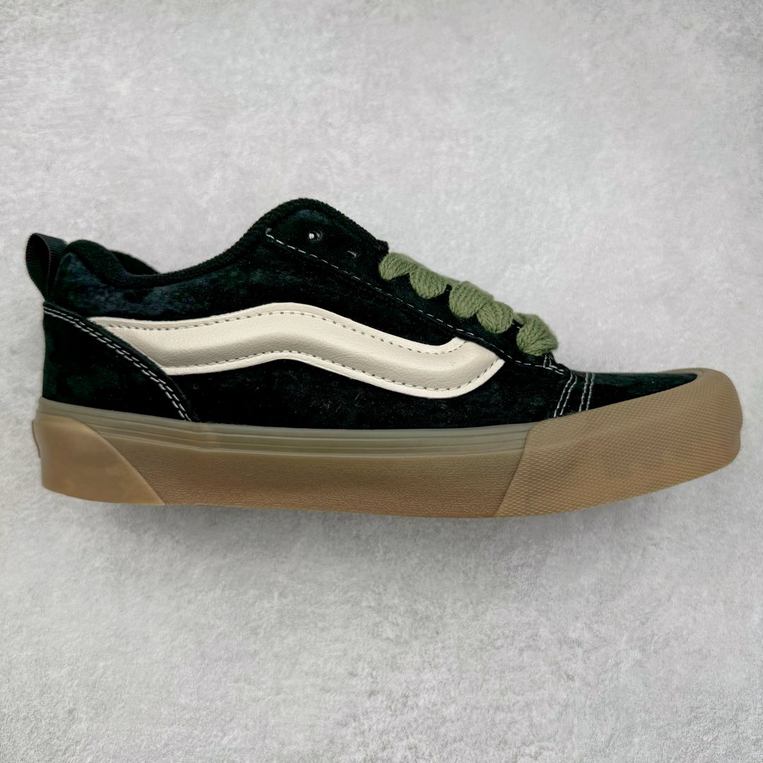 Vans Knu Skool 黑生胶 万斯低帮复古休闲胖胖面包鞋 肥胖版大LOGO原版全皮猪八面料 尺码:35 36 36.5 37 38 38.5 39 40 40.5 41 42 42.5 43 44 工艺:硫化1:1(重量1:1、真标、原钢印、材质标、鞋型标、合格证)-选品中心