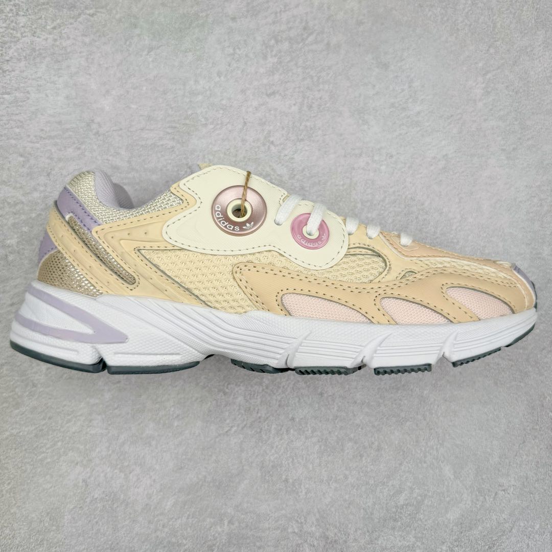 图片[2]-AD Original Astir 耐磨复古运动休闲鞋 鞋款灵感来自2000年代的跑步款式 鞋面和超大号孔眼进行更新复古色系搭配经典蓝白色 金色线条贯穿鞋身 增强鞋整体的流线感拼接设计 整体更显得有层次感，更有老爹鞋的味道网面透气设计 夏日出门也不会感到闷脚既舒适又透气带点稍微厚底的中底特殊材料 上脚偏软非常显高显瘦 休闲运动都可以搭配 尺码：35.5 36 36.5 37.5 38 38.5 39 40 40.5 41 42 42.5 43 44 44.5 45-选品中心