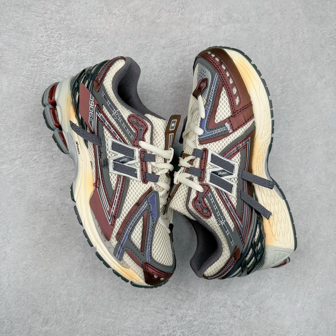 图片[3]-New Balance M1906R NB新百伦系列复古老爹风休闲运动慢跑鞋 采用轻质牛剖革拼接透气网眼衬垫织物鞋面材质 T-Beam大底提供足步弓支撑 保持步态稳定#后跟搭载外露缓震胶 鞋身整体以各种深浅不一的灰色覆盖 鞋头以淡蓝色调装饰，网眼衬垫通过不规律的色块实现做旧的美感 泛黄的鞋底更是进一步增添了复古气息 尺码：36 37 37.5 38 38.5 39.5 40 40.5 41.5 42 42.5 43 44 45-选品中心