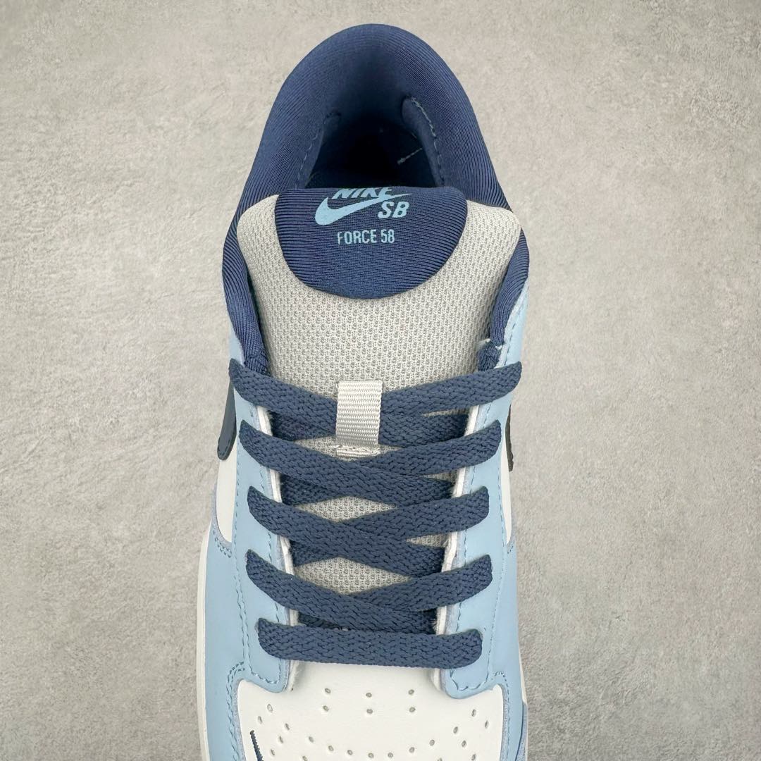 图片[5]-NK SB Force 58 空军58系列低帮休闲运动滑板板鞋 HJ3489-141 鞋面由帆布和麂皮拼接 层次感丰富 搭配硫化外底 耐磨耐穿 鞋舌及中底后跟处饰有SB Logo 表明鞋款身份 采用包边设计 经久耐穿 硫化结构则有效提升灵活性 穿上这款全新推出的创意力作 助你耀动街头 尺码：36 36.5 37.5 38 38.5 39 40 40.5 41 42 42.5 43 44 45-选品中心