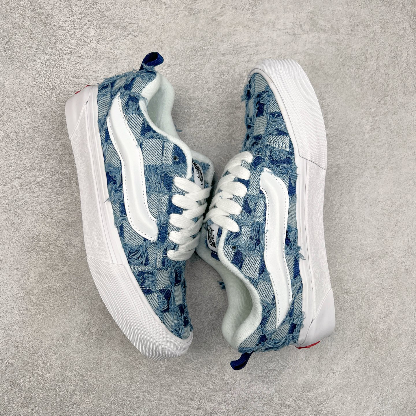 图片[3]-Vans Knu Skool 蛇年限定 蓝色方格流苏牛津布特色工艺 范斯低帮复古休闲胖胖面包鞋 尺码：35 36 36.5 37 38 38.5 39 40 40.5 41 42 42.5 43 44-选品中心