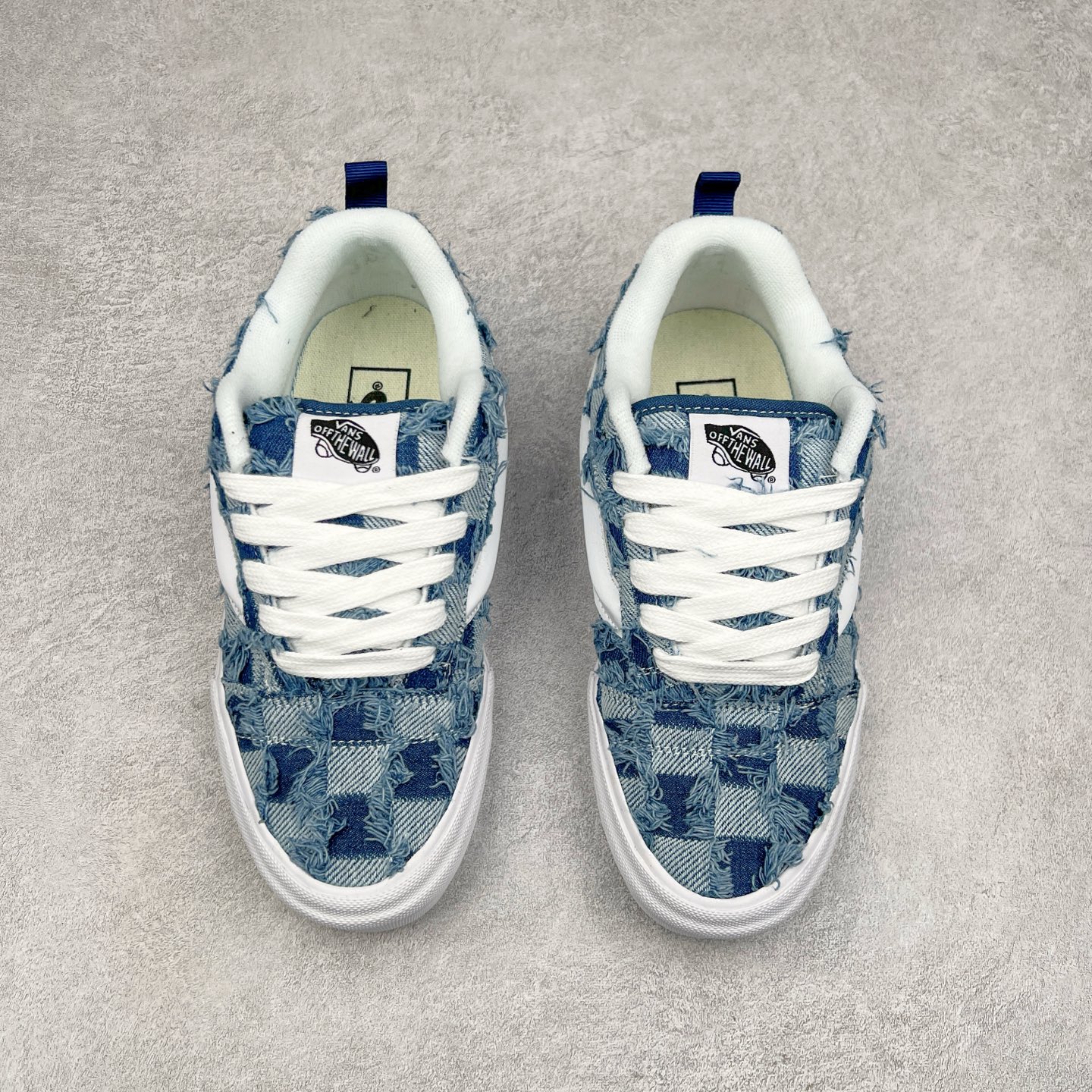 图片[2]-Vans Knu Skool 蛇年限定 蓝色方格流苏牛津布特色工艺 范斯低帮复古休闲胖胖面包鞋 尺码：35 36 36.5 37 38 38.5 39 40 40.5 41 42 42.5 43 44-选品中心