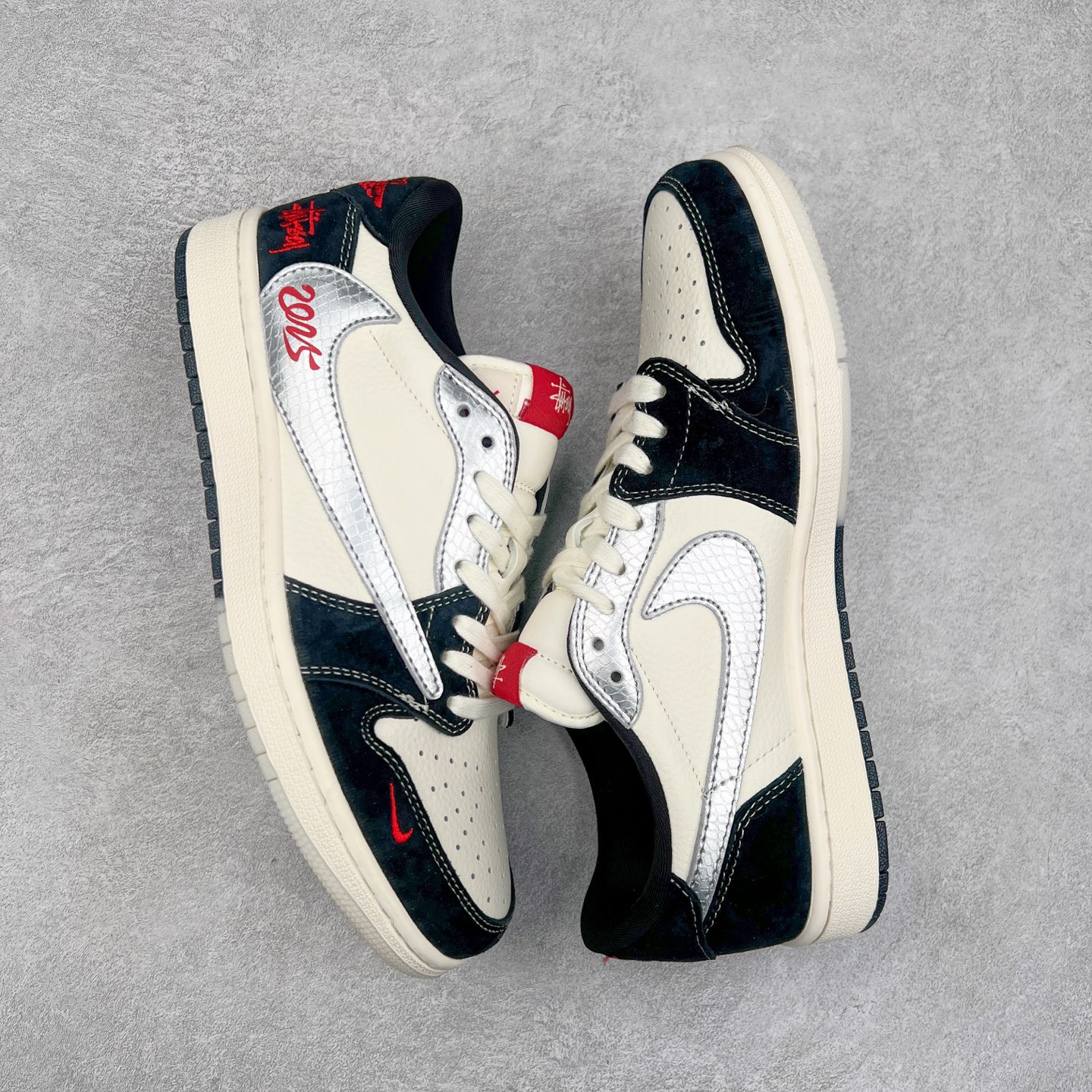 图片[3]-TS x Air Jordan AJ1 Low 倒钩低帮联名定制配色 DM9288-007 原厂内置气垫魔块 A模大底 头层小牛皮 鞋舌AJ原厂专用牛津布+AJ专用反口珍珠布+原厂无杂质高弹内里海棉+特殊封边弹力鞋带 尺码：36 36.5 37.5 38 38.5 39 40 40.5 41 42 42.5 43 44 44.5 45 46 47.5-选品中心