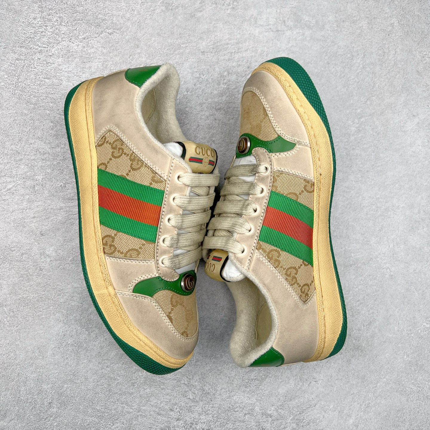 图片[3]-Gucci 古驰 Screener 运动休闲时装奢侈品系列 GG珐琅扣 擦脏做旧小脏鞋 高端零售海淘商家混卖版本 东莞纯原品质 原鞋对照工艺生产 原厂一致色泽度玛瑙珐琅GG扣 原版一致鞋舌鞋带处擦脏工艺 全套原版包装外盒配件 意大利进口磨砂头层牛皮 后跟原版一致哑光丝印烫金字体 全网独家复刻细节 ）同源出厂真丝绸防尘鞋套袋 原装雪梨形超软沙绒纸团 工艺无缝细空胶技术 原版一致私模开发大底 尺码：35 36 37 38 39 40 41 42 43 44 45-选品中心