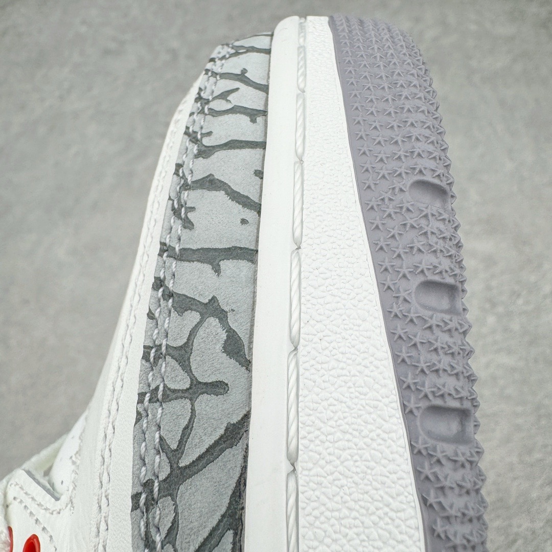 图片[10]-＃PK纯原 Air Jordan AJ3 Retro 做旧白水泥 DN3707-100 目前市场最推荐的产品 市场唯一正确批次 操刀耗时半年巨作 超合理的单价 拒绝高利润 全套原纸板楦头开发 原厂大底磨具加持立体防滑纹理 原装可视Air Sole气垫 原汁原味最完美的三代版型 唯一正确鞋头趴度弧度高度鞋身腰线 原厂TPU彩虹扎染后跟饰片 正确内里反口里网布 皮料菱角分明不变形无多余毛边 广东原厂zp同批次手工大底描漆拉丝 市场唯一原厂鞋扣模具 原厂织唛标 原厂飞人电绣工艺 尾指中部跳三针 独家绑鞋带手法 印刷中底布 四线拉帮 米色美纹纸贴合固定 进口港宝加持 后跟自然饱满 全鞋荧光划线卡点 追求极致完美 每一双都是工艺品 多重QC质检 超越公司货的品控标准 实实在在的免检产品 尺码：40 40.5 41 42 42.5 43 44 44.5 45 46 47.5 48.5-选品中心