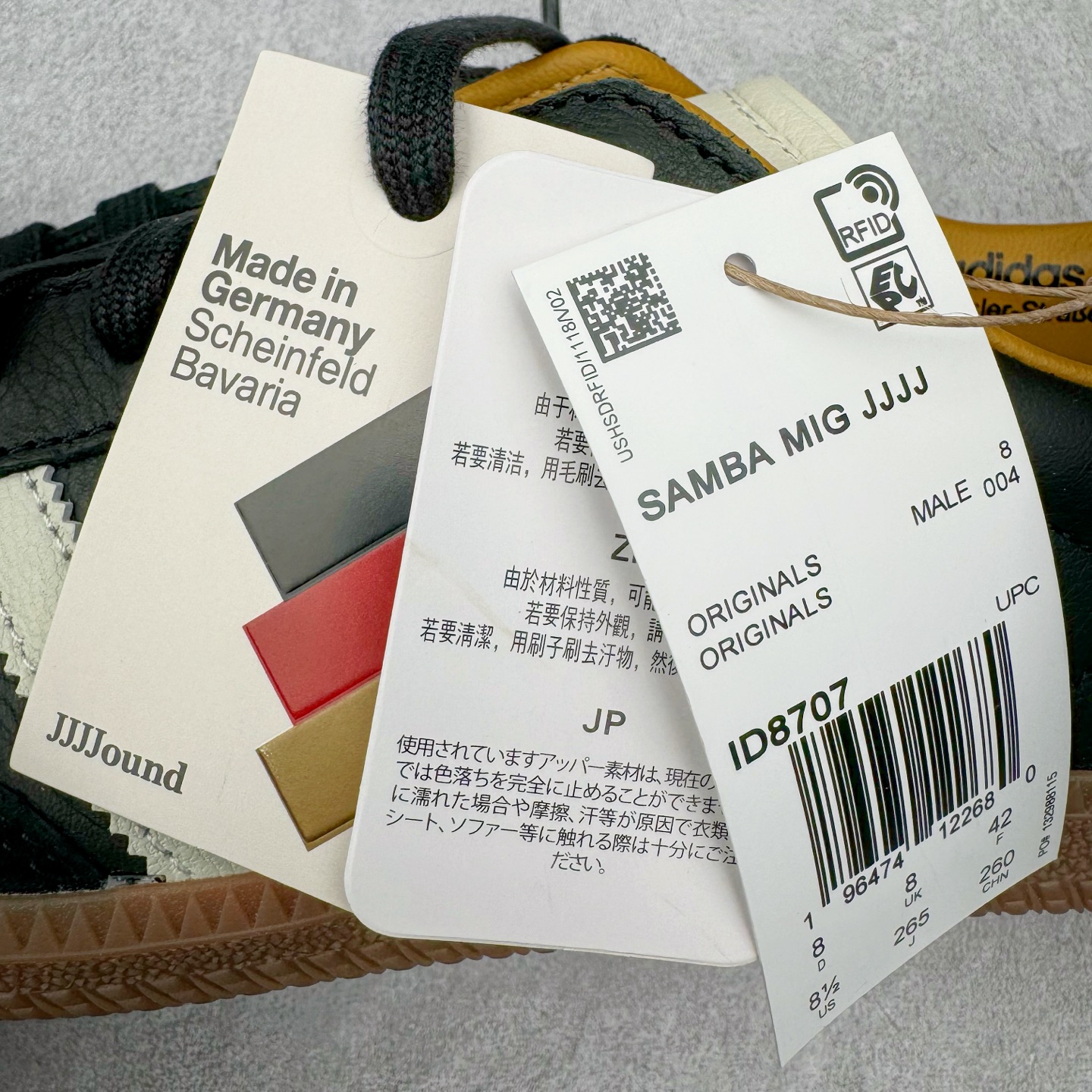 图片[10]-＃PK纯原 JJJJound x AD Originals Samba Classic\\\”Studded Pack Black\\\”桑巴舞系列绅士德训足球风百搭低帮休闲运动板鞋 联名黑白 ID8707 好货不怕晚 市场最强版 原厂进口 \\\”Prime Asia\\\” 山羊皮（纹理自然）原厂台湾进口短绒猪巴革 全套原厂纸板冲刀加持 独家原档案私模RB橡胶大底 含胶量硬度原鞋一致 正确拉帮鞋垫背胶 原厂标裁支持鉴定 高密度丽新布中底 内置环保海玻璃鞋垫 全鞋电脑针车零偏差 产品品控稳定性领先行业 原厂港宝加持定型后跟R度完美 JJJJound x Originals联名鞋 作为合作企划里的金字招牌JJJJound 善于利用自己的极简美学挖掘品牌的全新风貌 本次 JJJJound 携手 Originals 选用大热鞋款 Samba 为蓝本 将鞋款的街头气质无痕转变为「静奢风」 鞋款肉眼可见的被赋予了难得的质感 黑白两色都采用了黄色优质皮革内衬以呼应生胶大底 取消了鞋舌的 Logo 转而采用压纹处理使得鞋款整体氛围更加静谧、奢华 同时为了彰显本次合作鞋款的身份 双方合作标识和 JJJJound Logo 被分别印在鞋口内侧和鞋垫上 尺码：36 36.5 37.5 38 38.5 39 40 40.5 41 42 42.5 43 44 44.5 45 46 46.5-选品中心