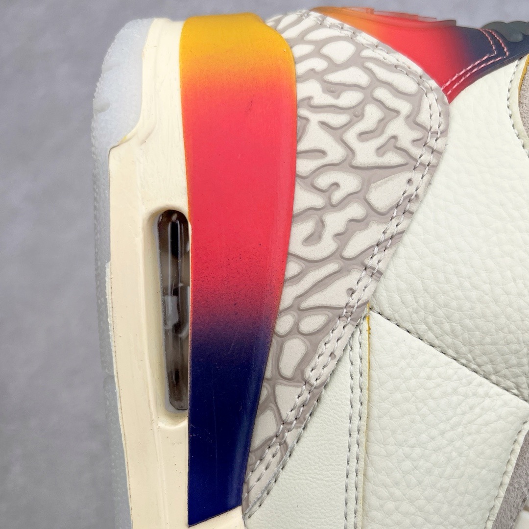 图片[15]-＃KZ神版 J Balvin x Air Jordan AJ3 联名白蓝红 彩虹渐变 FN0344-901 独家外贸特供尺码含45.5 48.5 国内外口碑最好最推荐的产品 市场中端王者 亲自操刀耗时半年巨作 全套原纸板楦头开发 原厂大底磨具加持立体防滑纹理 原装可视Air Sole气垫 原汁原味最完美的三代版型 唯一正确鞋头趴度弧度高度鞋身腰线 此版本只针对中端市场 皮料材质有所更替 其他数据细节工艺流程均保持一致 绝不口嗨 细节品控鞋型随意秒杀市面3XX 4XX 原厂TPU后跟饰片 正确内里反口里网布 皮料菱角分明不变形无多余毛边 正确手工大底描漆拉丝 市场唯一原厂鞋扣模具 原厂织唛标 原厂飞人电绣工艺 尾指中部跳三针 独家绑鞋带手法 印刷中底布 四线拉帮 米色美纹纸贴合固定 进口港宝加持 后跟自然饱满 全鞋荧光划线卡点 追求极致完美 每一双都是工艺品 多重QC质检 超越公司货的品控标准 实实在在的免检产品 尺码：40 40.5 41 42 42.5 43 44 44.5 45 45.5 46 47.5 48.5-选品中心