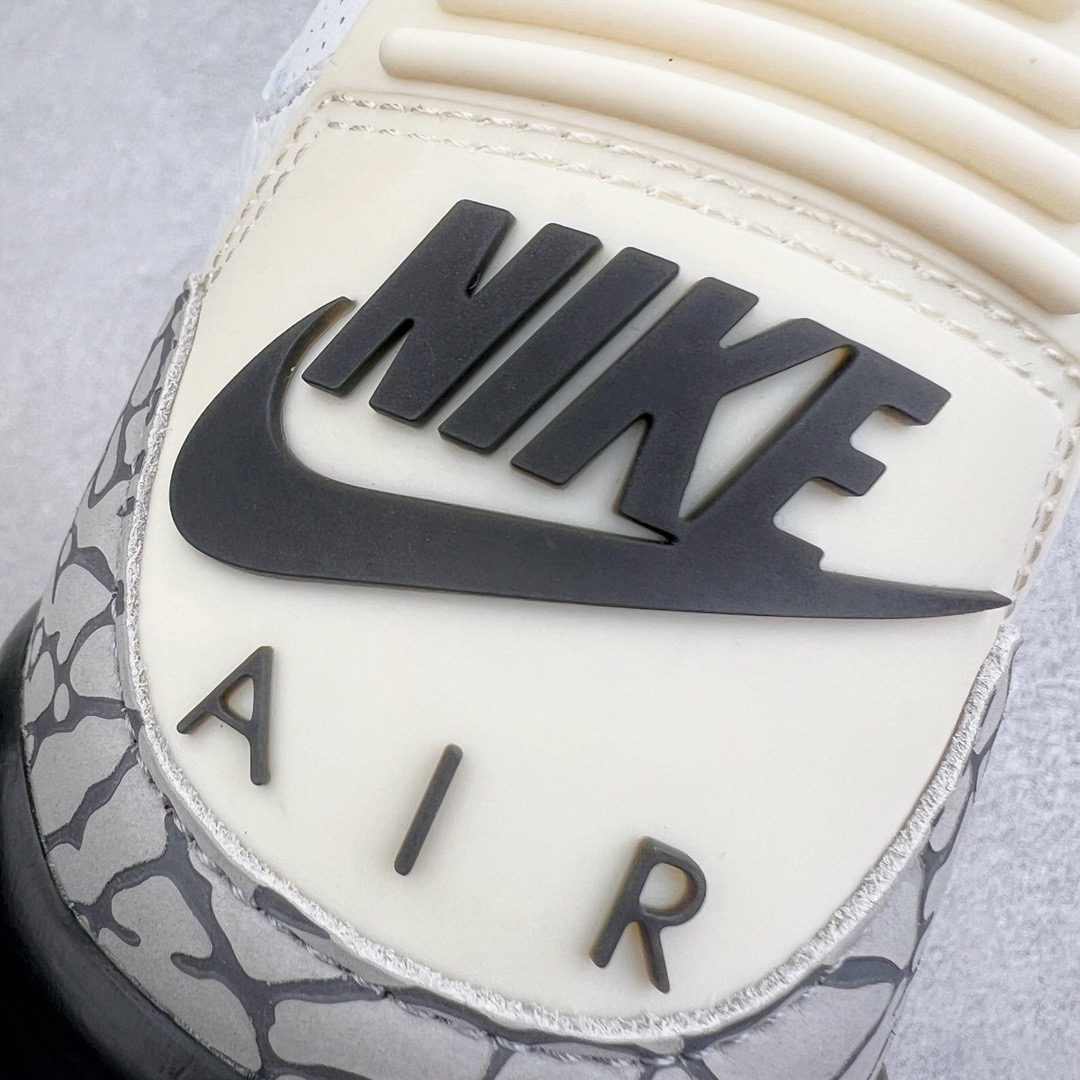 图片[13]-＃KZ神版 Air Jordan AJ3 Retro 做旧白水泥 DN3707-100 独家外贸特供尺码含45.5 48.5 国内外口碑最好最推荐的产品 市场中端王者 亲自操刀耗时半年巨作 全套原纸板楦头开发 原厂大底磨具加持立体防滑纹理 原装可视Air Sole气垫 原汁原味最完美的三代版型 唯一正确鞋头趴度弧度高度鞋身腰线 此版本只针对中端市场 皮料材质有所更替 其他数据细节工艺流程均保持一致 绝不口嗨 细节品控鞋型随意秒杀市面3XX 4XX 原厂TPU后跟饰片 正确内里反口里网布 皮料菱角分明不变形无多余毛边 正确手工大底描漆拉丝 市场唯一原厂鞋扣模具 原厂织唛标 原厂飞人电绣工艺 尾指中部跳三针 独家绑鞋带手法 印刷中底布 四线拉帮 米色美纹纸贴合固定 进口港宝加持 后跟自然饱满 全鞋荧光划线卡点 追求极致完美 每一双都是工艺品 多重QC质检 超越公司货的品控标准 实实在在的免检产品 尺码：40 40.5 41 42 42.5 43 44 44.5 45 45.5 46 47.5 48.5-选品中心
