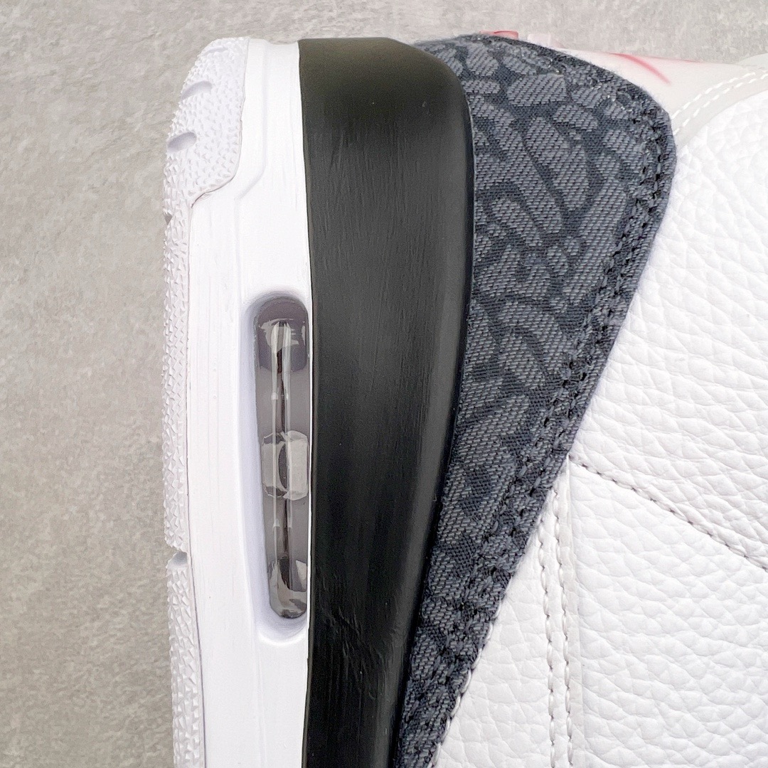 图片[11]-＃KZ神版 Air Jordan AJ3 Retro 火焰红 CZ6431-100 独家外贸特供尺码含45.5 48.5 国内外口碑最好最推荐的产品 市场中端王者 亲自操刀耗时半年巨作 全套原纸板楦头开发 原厂大底磨具加持立体防滑纹理 原装可视Air Sole气垫 原汁原味最完美的三代版型 唯一正确鞋头趴度弧度高度鞋身腰线 此版本只针对中端市场 皮料材质有所更替 其他数据细节工艺流程均保持一致 绝不口嗨 细节品控鞋型随意秒杀市面3XX 4XX 原厂TPU后跟饰片 正确内里反口里网布 皮料菱角分明不变形无多余毛边 正确手工大底描漆拉丝 市场唯一原厂鞋扣模具 原厂织唛标 原厂飞人电绣工艺 尾指中部跳三针 独家绑鞋带手法 印刷中底布 四线拉帮 米色美纹纸贴合固定 进口港宝加持 后跟自然饱满 全鞋荧光划线卡点 追求极致完美 每一双都是工艺品 多重QC质检 超越公司货的品控标准 实实在在的免检产品 尺码：40 40.5 41 42 42.5 43 44 44.5 45 45.5 46 47.5 48.5-选品中心