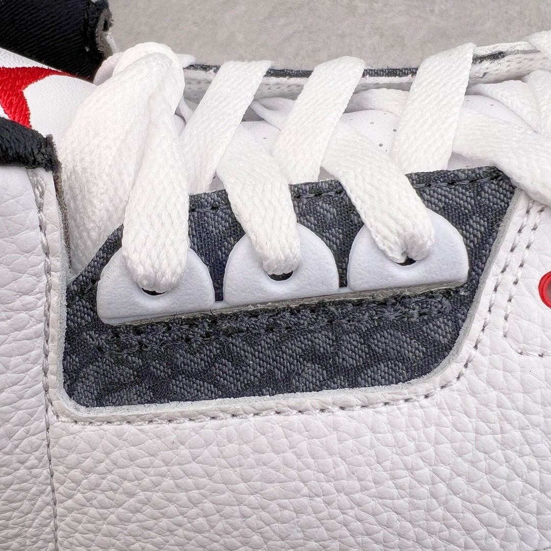 图片[15]-＃KZ神版 Air Jordan AJ3 Retro 火焰红 CZ6431-100 独家外贸特供尺码含45.5 48.5 国内外口碑最好最推荐的产品 市场中端王者 亲自操刀耗时半年巨作 全套原纸板楦头开发 原厂大底磨具加持立体防滑纹理 原装可视Air Sole气垫 原汁原味最完美的三代版型 唯一正确鞋头趴度弧度高度鞋身腰线 此版本只针对中端市场 皮料材质有所更替 其他数据细节工艺流程均保持一致 绝不口嗨 细节品控鞋型随意秒杀市面3XX 4XX 原厂TPU后跟饰片 正确内里反口里网布 皮料菱角分明不变形无多余毛边 正确手工大底描漆拉丝 市场唯一原厂鞋扣模具 原厂织唛标 原厂飞人电绣工艺 尾指中部跳三针 独家绑鞋带手法 印刷中底布 四线拉帮 米色美纹纸贴合固定 进口港宝加持 后跟自然饱满 全鞋荧光划线卡点 追求极致完美 每一双都是工艺品 多重QC质检 超越公司货的品控标准 实实在在的免检产品 尺码：40 40.5 41 42 42.5 43 44 44.5 45 45.5 46 47.5 48.5-选品中心