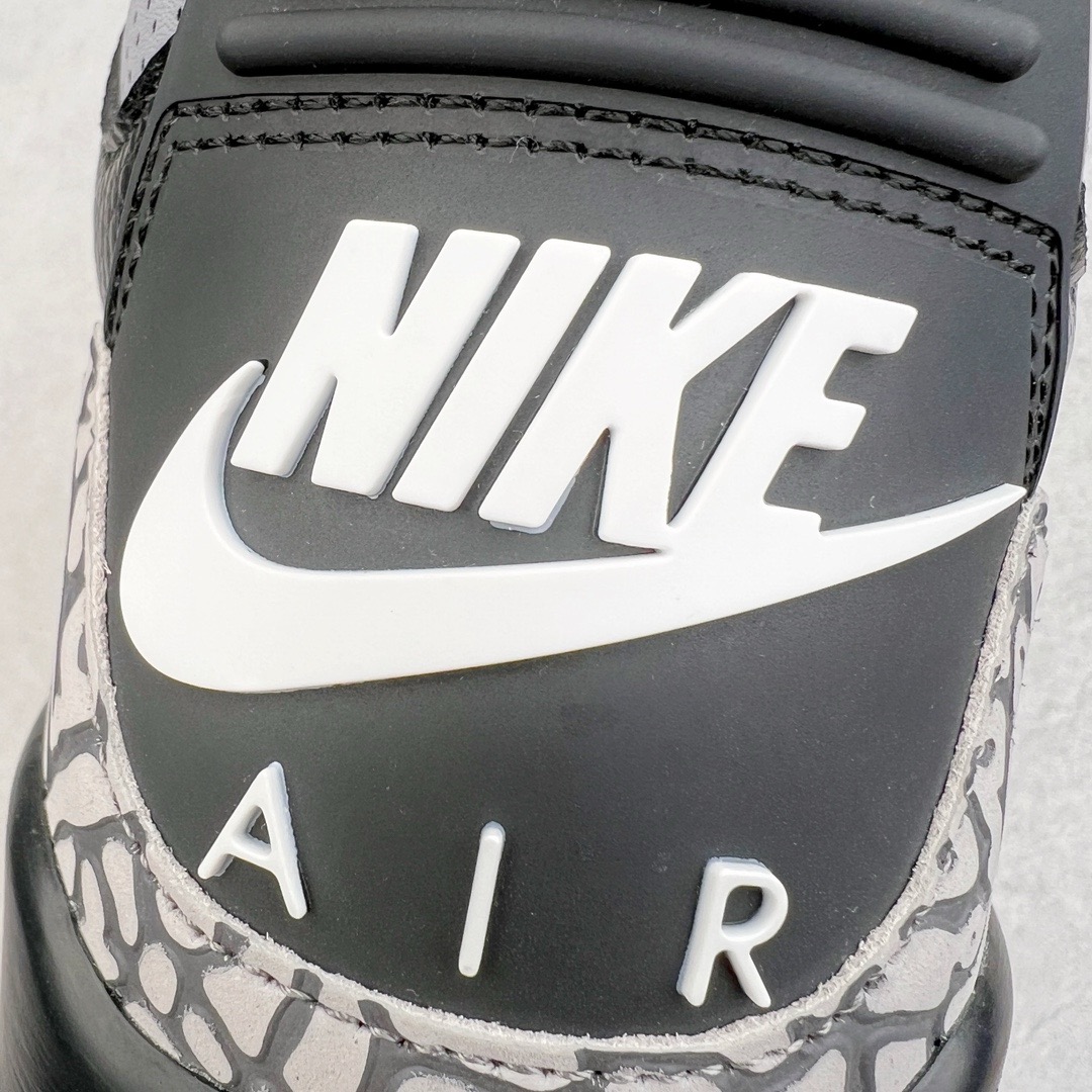 图片[15]-＃KZ神版 Air Jordan AJ3 Retro 黑水泥 854262-001 独家外贸特供尺码含45.5 48.5 国内外口碑最好最推荐的产品 市场中端王者 亲自操刀耗时半年巨作 全套原纸板楦头开发 原厂大底磨具加持立体防滑纹理 原装可视Air Sole气垫 原汁原味最完美的三代版型 唯一正确鞋头趴度弧度高度鞋身腰线 此版本只针对中端市场 皮料材质有所更替 其他数据细节工艺流程均保持一致 绝不口嗨 细节品控鞋型随意秒杀市面3XX 4XX 原厂TPU后跟饰片 正确内里反口里网布 皮料菱角分明不变形无多余毛边 正确手工大底描漆拉丝 市场唯一原厂鞋扣模具 原厂织唛标 原厂飞人电绣工艺 尾指中部跳三针 独家绑鞋带手法 印刷中底布 四线拉帮 米色美纹纸贴合固定 进口港宝加持 后跟自然饱满 全鞋荧光划线卡点 追求极致完美 每一双都是工艺品 多重QC质检 超越公司货的品控标准 实实在在的免检产品 尺码：40 40.5 41 42 42.5 43 44 44.5 45 45.5 46 47.5 48.5-选品中心