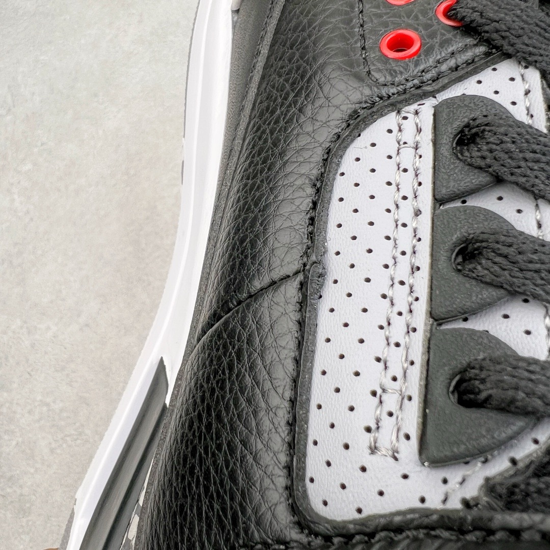 图片[10]-＃KZ神版 Air Jordan AJ3 Retro 黑水泥 854262-001 独家外贸特供尺码含45.5 48.5 国内外口碑最好最推荐的产品 市场中端王者 亲自操刀耗时半年巨作 全套原纸板楦头开发 原厂大底磨具加持立体防滑纹理 原装可视Air Sole气垫 原汁原味最完美的三代版型 唯一正确鞋头趴度弧度高度鞋身腰线 此版本只针对中端市场 皮料材质有所更替 其他数据细节工艺流程均保持一致 绝不口嗨 细节品控鞋型随意秒杀市面3XX 4XX 原厂TPU后跟饰片 正确内里反口里网布 皮料菱角分明不变形无多余毛边 正确手工大底描漆拉丝 市场唯一原厂鞋扣模具 原厂织唛标 原厂飞人电绣工艺 尾指中部跳三针 独家绑鞋带手法 印刷中底布 四线拉帮 米色美纹纸贴合固定 进口港宝加持 后跟自然饱满 全鞋荧光划线卡点 追求极致完美 每一双都是工艺品 多重QC质检 超越公司货的品控标准 实实在在的免检产品 尺码：40 40.5 41 42 42.5 43 44 44.5 45 45.5 46 47.5 48.5-选品中心