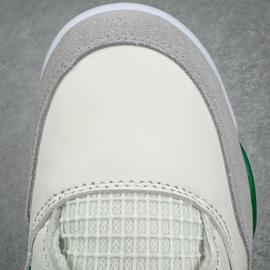 图片[13]-＃GX NK SB x Air Jordan AJ4 联名绿松石 白绿 DR5415-103 全新批次 重点区分市面 唯一正确细节 后跟饰片中心位置有合模线 超弹硅胶材质 内层不织布补强 补强为硅胶提供更强耐久性 避免断裂 圈内最强四代 独家外贸特供尺码含 45.5 49.5 50.5 耗时半年巨作 全套原纸板楦头开发 原厂特供皮料加持 确保原汁原味 完美呈现四代版型 一比一鞋头弧度高度鞋身弧度 数据细节工艺流程均保持原鞋一致 原厂TPU网格鞋带扣 正确内里网布 菱角分明不变形无多余毛边 柔软性质感一致于原鞋 市场唯一原厂鞋扣模具 背面可见隐藏注塑口 原厂织唛标 原厂飞人电绣工艺 尾指中部跳三针 独家绑鞋带手法 印刷中底布 四线拉帮 米色美纹纸贴合固定 进口港宝加持 后跟自然饱满 全鞋荧光划线卡点 追求极致完美 每一双都是工艺品 多重QC质检 超越公司货的品控标准 实实在在的免检产品 尺码：40 40.5 41 42 42.5 43 44 44.5 45 45.5 46 47.5 48.5 49.5 50.5-选品中心