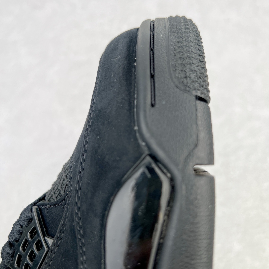 图片[14]-＃GX Air Jordan AJ4 Retro 黑猫 CU1110-010 圈内最强四代 独家外贸特供尺码含 45.5 49.5 50.5 耗时半年巨作 全套原纸板楦头开发 原厂特供皮料加持 确保原汁原味 完美呈现四代版型 一比一鞋头弧度高度鞋身弧度 数据细节工艺流程均保持原鞋一致 原厂TPU网格鞋带扣 正确内里网布 菱角分明不变形无多余毛边 柔软性质感一致于原鞋 市场唯一原厂鞋扣模具 背面可见隐藏注塑口 原厂织唛标 原厂飞人电绣工艺 尾指中部跳三针 独家绑鞋带手法 印刷中底布 四线拉帮 米色美纹纸贴合固定 进口港宝加持 后跟自然饱满 全鞋荧光划线卡点 追求极致完美 每一双都是工艺品 多重QC质检 超越公司货的品控标准 实实在在的免检产品 尺码：40 40.5 41 42 42.5 43 44 44.5 45 45.5 46 47.5 48.5 49.5 50.5-选品中心