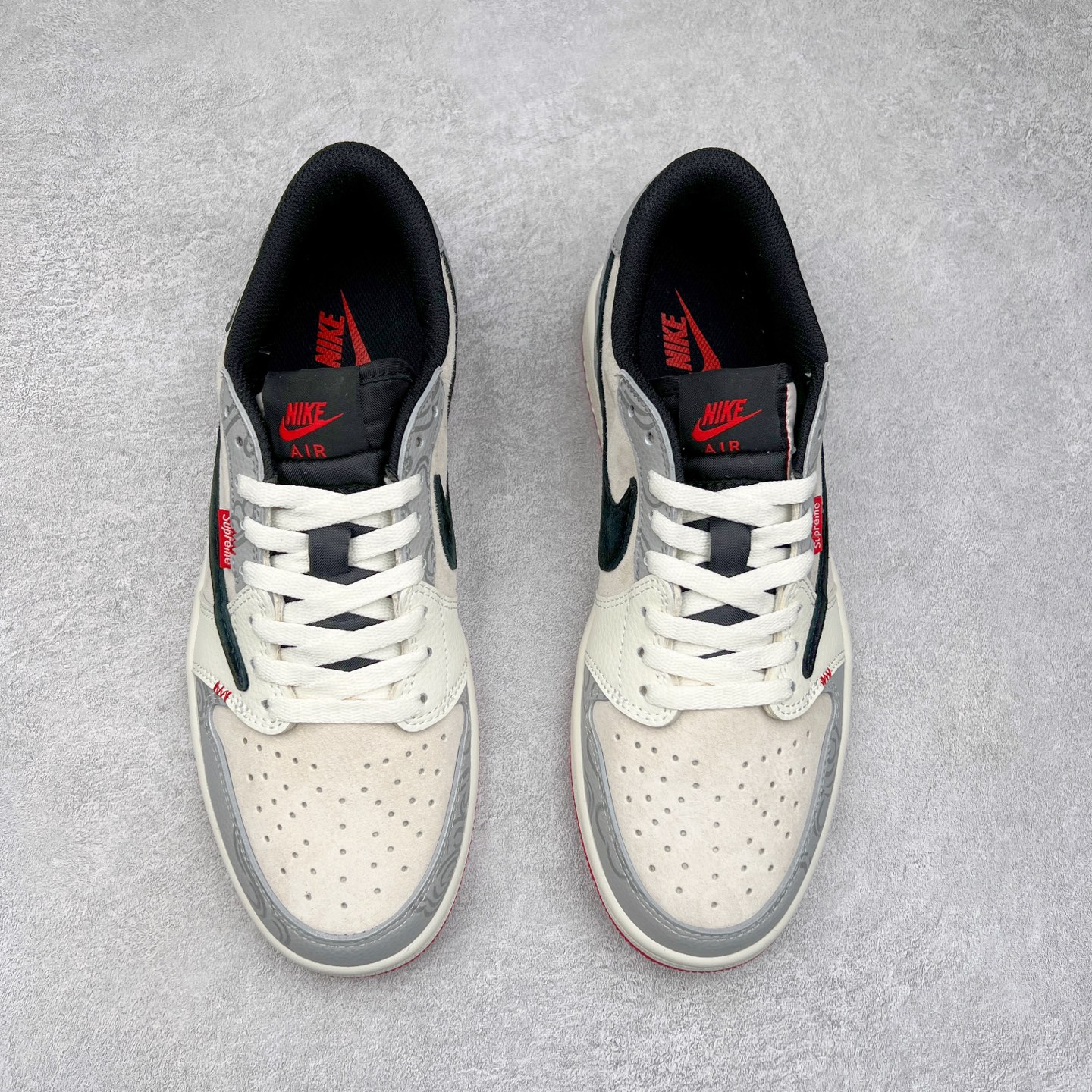图片[2]-TS x Air Jordan AJ1 Low 倒钩低帮联名定制配色 DM7866-078 原厂内置气垫魔块 A模大底 头层小牛皮 鞋舌AJ原厂专用牛津布+AJ专用反口珍珠布+原厂无杂质高弹内里海棉+特殊封边弹力鞋带 尺码：36 36.5 37.5 38 38.5 39 40 40.5 41 42 42.5 43 44 44.5 45 46 47.5-选品中心