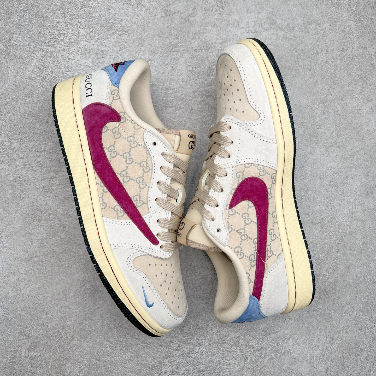 图片[3]-TS x Air Jordan AJ1 Low 倒钩低帮联名定制配色 CH6336-019 原厂内置气垫魔块 A模大底 头层小牛皮 鞋舌AJ原厂专用牛津布+AJ专用反口珍珠布+原厂无杂质高弹内里海棉+特殊封边弹力鞋带 尺码：36 36.5 37.5 38 38.5 39 40 40.5 41 42 42.5 43 44 44.5 45 46 47.5-选品中心