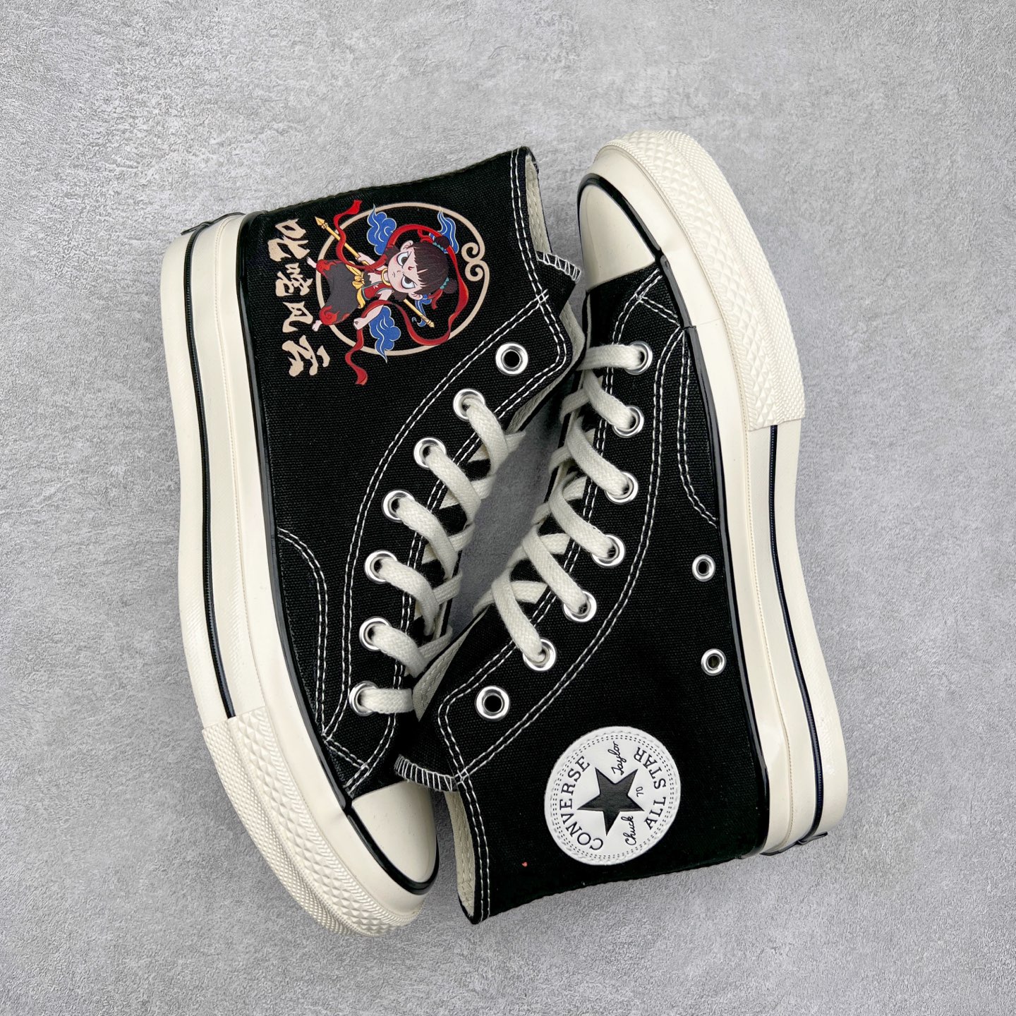 图片[3]-国漫之光🔥 哪吒之魔童闹海 匡威Converse 1970s 联名限定 定制系列 运动休闲高帮帆布鞋 经典涂鸦三星标帆布鞋 正确硫化工艺 尺码：35 36 36.5 37 37.5 38 39 39.5 40 41 41.5 42 42.5 43 44-选品中心