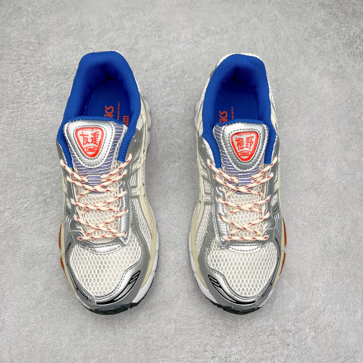 图片[2]-KITH x Asics Gel Kayano 12.1\\\”Cream/Pure Aqua\\\”亚瑟士卡亚诺12.1代系列低帮轻量缓震休闲运动跑步鞋 采用环保太空合成革配合透气网眼布鞋面材质 中底3D可视GEL缓震胶效果 升级EVA全新缓震中底部位科技组合耐磨橡胶外底片 尺码：36 37 37.5 38 39 39.5 40.5 41.5 42 42.5 43.5 44 44.5 45-选品中心