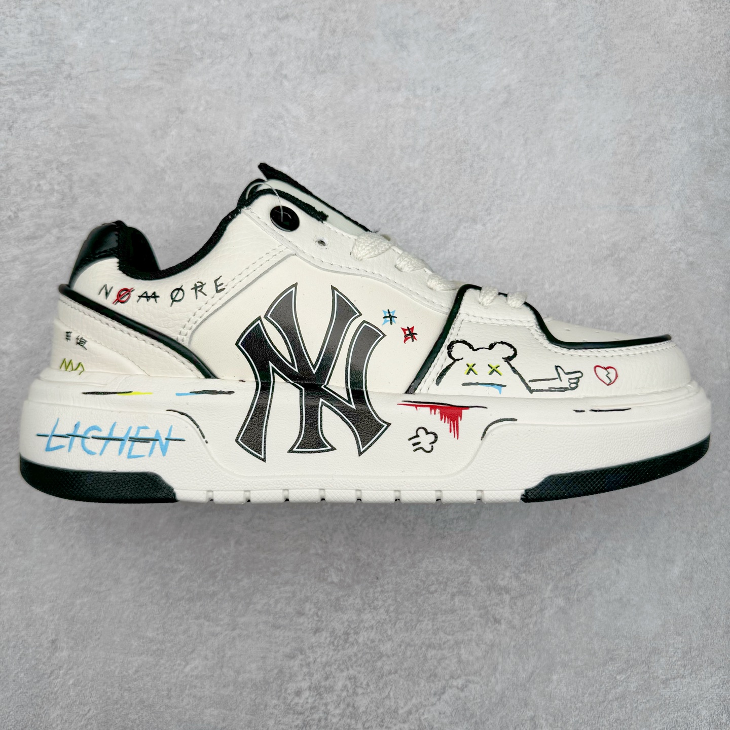 图片[6]-MLB Chunky Liner Basic 复古印花学长鞋系列低帮轻量增高厚底百搭休闲运动慢跑鞋板鞋 Korea韩国联名NY美国榄球纽约洋基队限定 韩国代购专供 全套原楦原纸板原厂数据开发 正确中底拉帮中底网布细节 平台代购专供 左脚内置芯片 韩国代购吊牌标贴 独家一比一RB+MD组合大底 高频后跟小人Logo精准对位立体饱满 正确网布加超迁鞋面 转印中底走线紧密 转印Logo工艺表层防刮不掉色 尺码：35 36 36.5 37.5 38 38.5 39 40 40.5 41 42 42.5 43 44 45-选品中心