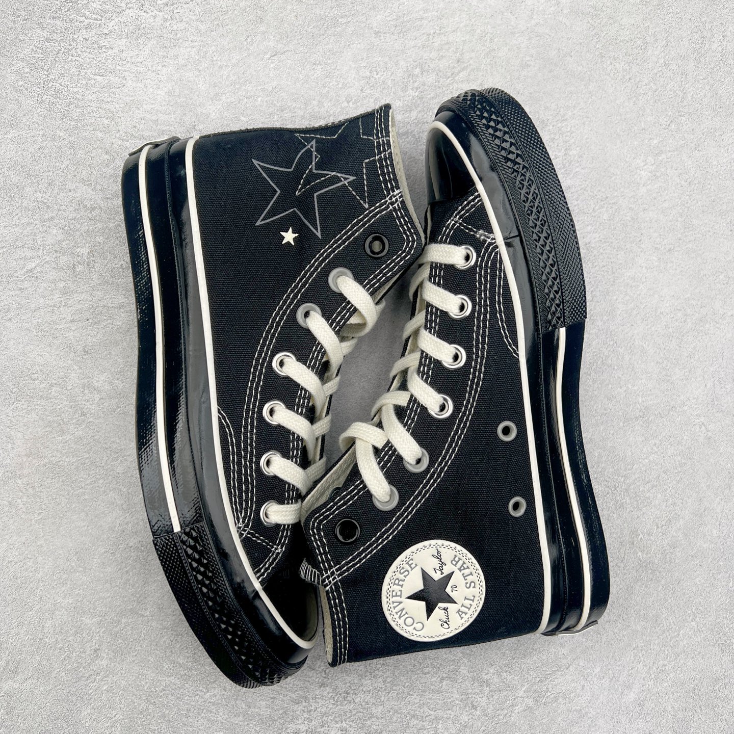 图片[3]-春夏新款只为你″星\\\”动 Converse Chuck 1970s 五星缝线黑武士 五星图案 风格神秘 鞋身星星图案加全黑帆布 轻松吸引注意力 全黑永不过时 穿上它你就是这条街最亮的仔 货号：A15743C 尺码：35 36 36.5 37 37.5 38 39 39.5 40 41 41.5 42 42.5 43 44-选品中心