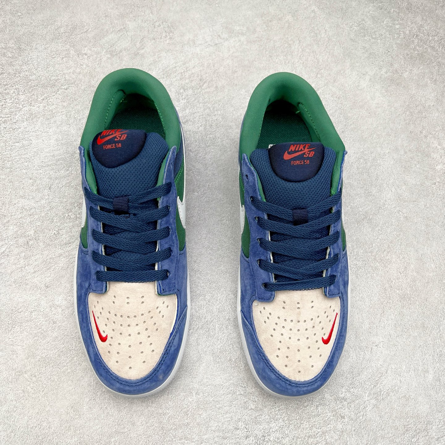 图片[2]-＃福利特价 NK SB Force 58 空军58系列低帮休闲运动滑板板鞋 鞋面由帆布和麂皮拼接 层次感丰富 搭配硫化外底 耐磨耐穿 鞋舌及中底后跟处饰有SB Logo 表明鞋款身份 采用包边设计 经久耐穿 硫化结构则有效提升灵活性 穿上这款全新推出的创意力作 助你耀动街头 尺码：36 36.5 37.5 38 38.5 39 40 40.5 41 42 42.5 43 44 45-选品中心