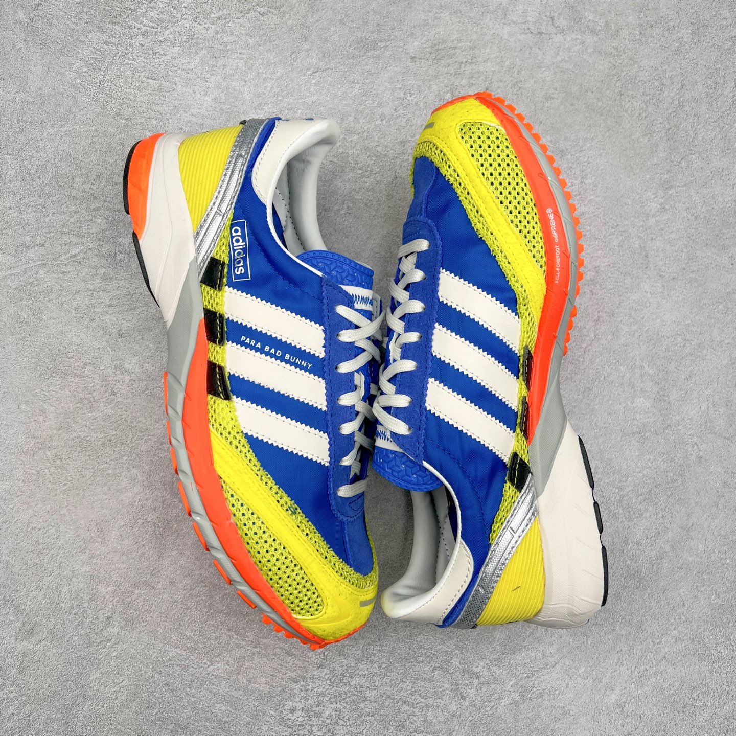 图片[3]-BAD BUNNY x adidas originals ADIZERO SL 72 联名柔软舒适防滑耐磨低帮生活休闲鞋 货号：JP8816 / JP8815 / JQ8757 此番 Bad Bunny 和 adidas 以 Adizero SL 72 为蓝本，推出 3 款不同配色，设计灵感汲取自复古跑鞋 SL 72 ，将经典元素与现代风尚相融合，打造出别具一格的鞋履。鞋面采用多层次叠加设计，很有层次感，吸引人。选用华夫格网、绒面革、皮革和灯芯绒等优质材料。鞋身上的 “ Para Bad Bunny ”中足标识与双阿迪达斯标志，彰显了双方的合作身份。搭载 Adizero 泡棉中底，确保卓越的舒适性与性能表现。尺码：36 36.5 37.5 38 38.5 39 40 40.5 41 42 42.5 43 44 44.5 45-选品中心