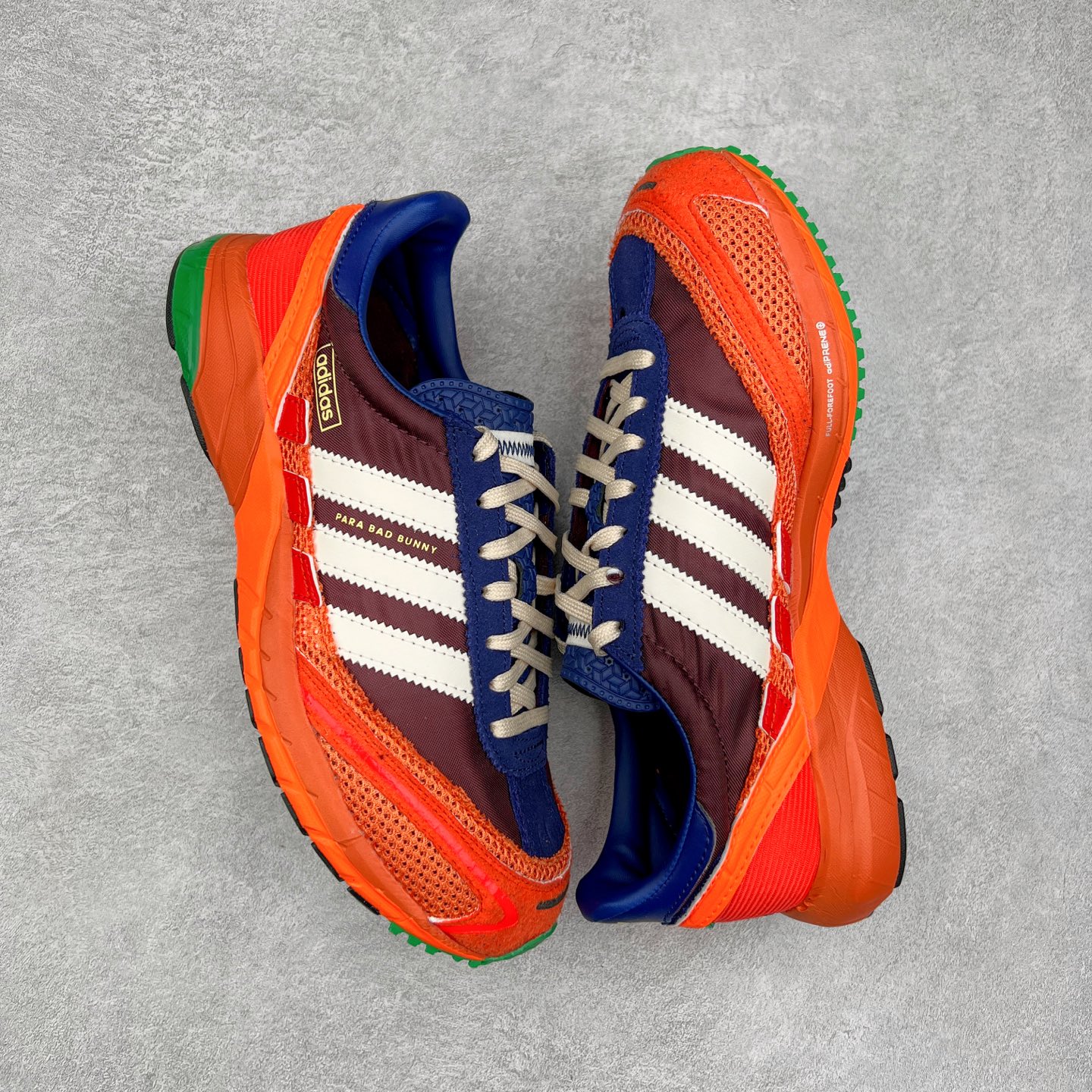 图片[3]-BAD BUNNY x adidas originals ADIZERO SL 72 联名柔软舒适防滑耐磨低帮生活休闲鞋 货号：JP8816 / JP8815 / JQ8757 此番 Bad Bunny 和 adidas 以 Adizero SL 72 为蓝本，推出 3 款不同配色，设计灵感汲取自复古跑鞋 SL 72 ，将经典元素与现代风尚相融合，打造出别具一格的鞋履。鞋面采用多层次叠加设计，很有层次感，吸引人。选用华夫格网、绒面革、皮革和灯芯绒等优质材料。鞋身上的 “ Para Bad Bunny ”中足标识与双阿迪达斯标志，彰显了双方的合作身份。搭载 Adizero 泡棉中底，确保卓越的舒适性与性能表现。尺码：36 36.5 37.5 38 38.5 39 40 40.5 41 42 42.5 43 44 44.5 45-选品中心