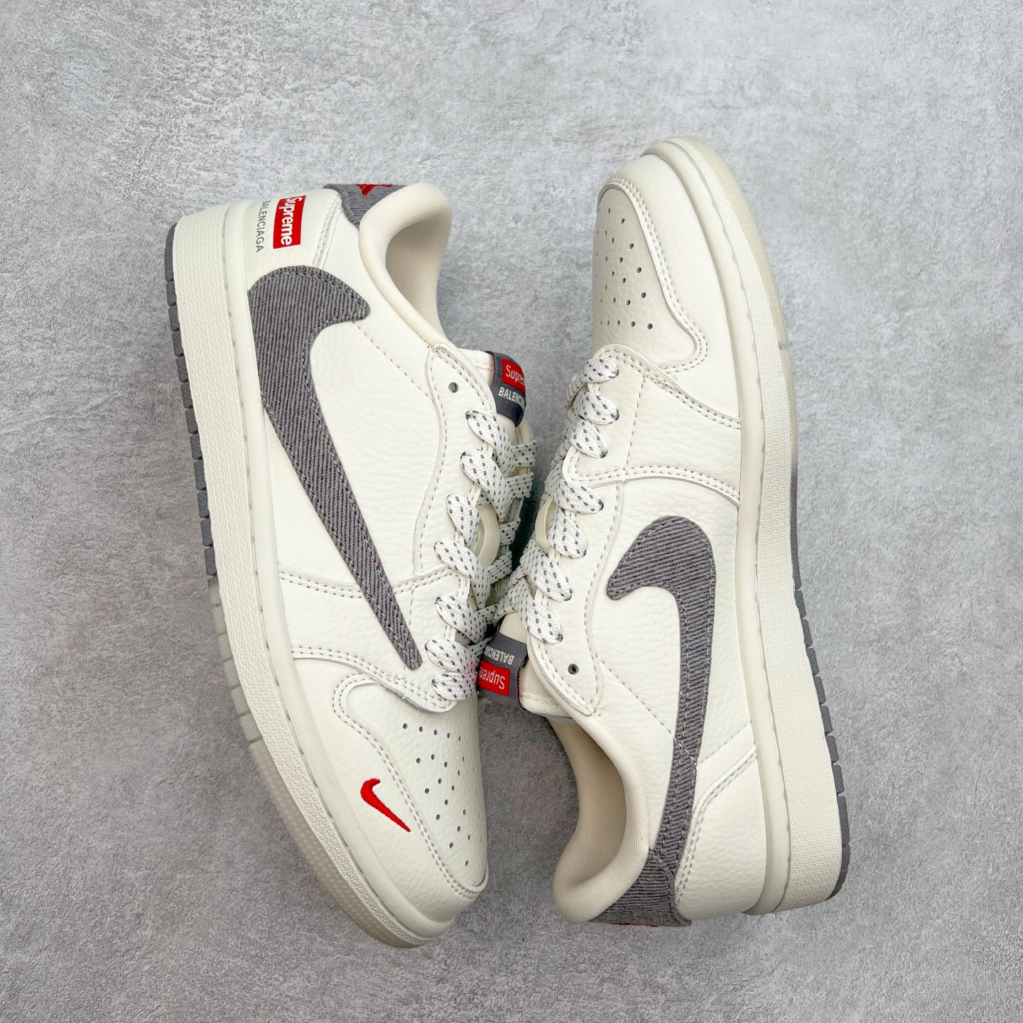 图片[3]-TS x Air Jordan AJ1 Low 倒钩低帮联名定制配色 FC1688-212 原厂内置气垫魔块 A模大底 头层小牛皮 鞋舌AJ原厂专用牛津布+AJ专用反口珍珠布+原厂无杂质高弹内里海棉+特殊封边弹力鞋带 尺码：36 36.5 37.5 38 38.5 39 40 40.5 41 42 42.5 43 44 44.5 45 46 47.5-选品中心