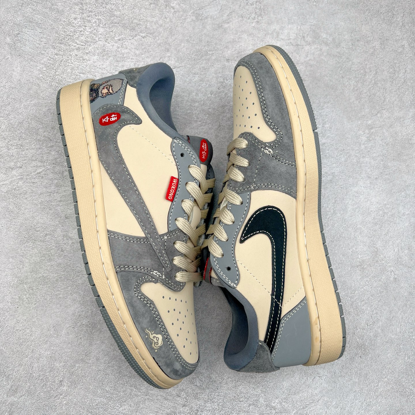 图片[3]-TS x Air Jordan AJ1 Low 倒钩低帮联名定制配色 CH6336-013 原厂内置气垫魔块 A模大底 头层小牛皮 鞋舌AJ原厂专用牛津布+AJ专用反口珍珠布+原厂无杂质高弹内里海棉+特殊封边弹力鞋带 实拍调校N版已经零色差零失真 百分百还原实物色彩所见即所得 不存在货不对板色差等低级问题 选购参考实物拍摄 不混卖不参货 只用心做好货严格选品 承诺混一赔十 尺码：36 36.5 37.5 38 38.5 39 40 40.5 41 42 42.5 43 44 44.5 45-选品中心