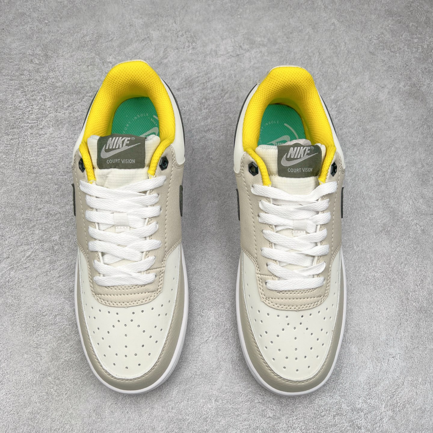 图片[2]-NK Court Vision Low CV低帮复古百搭透气休闲运动板鞋 口碑实力大厂出品 出货即市场巅峰 全套原纸板楦头开发 原汁原味 完美呈现版型 原数据独家私模大底 超高清洁度 极限压缩成本 超级跑量款式 经典耐用的设计 兼顾舒适脚感和出众风范 演绎匠心之作 结构性的支撑贴合感结合复古篮球设计 塑就场外全明星风范 实拍调校N版已经零色差零失真 百分百还原实物色彩所见即所得 不存在货不对板色差等低级问题 选购参考实物拍摄 不混卖不参货 只用心做好货严格选品 承诺混一赔十 尺码：36 36.5 37.5 38 38.5 39 40 40.5 41 42 42.5 43 44 44.5 45-选品中心