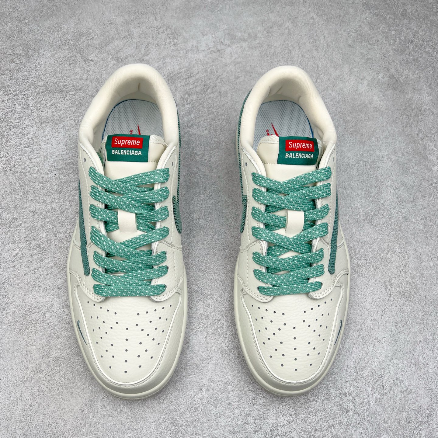 图片[2]-TS x Air Jordan AJ1 Low 倒钩低帮联名定制配色 JH6088-706 原厂内置气垫魔块 A模大底 头层小牛皮 鞋舌AJ原厂专用牛津布+AJ专用反口珍珠布+原厂无杂质高弹内里海棉+特殊封边弹力鞋带 实拍调校N版已经零色差零失真 百分百还原实物色彩所见即所得 不存在货不对板色差等低级问题 选购参考实物拍摄 不混卖不参货 只用心做好货严格选品 承诺混一赔十 尺码：36 36.5 37.5 38 38.5 39 40 40.5 41 42 42.5 43 44 44.5 45-选品中心