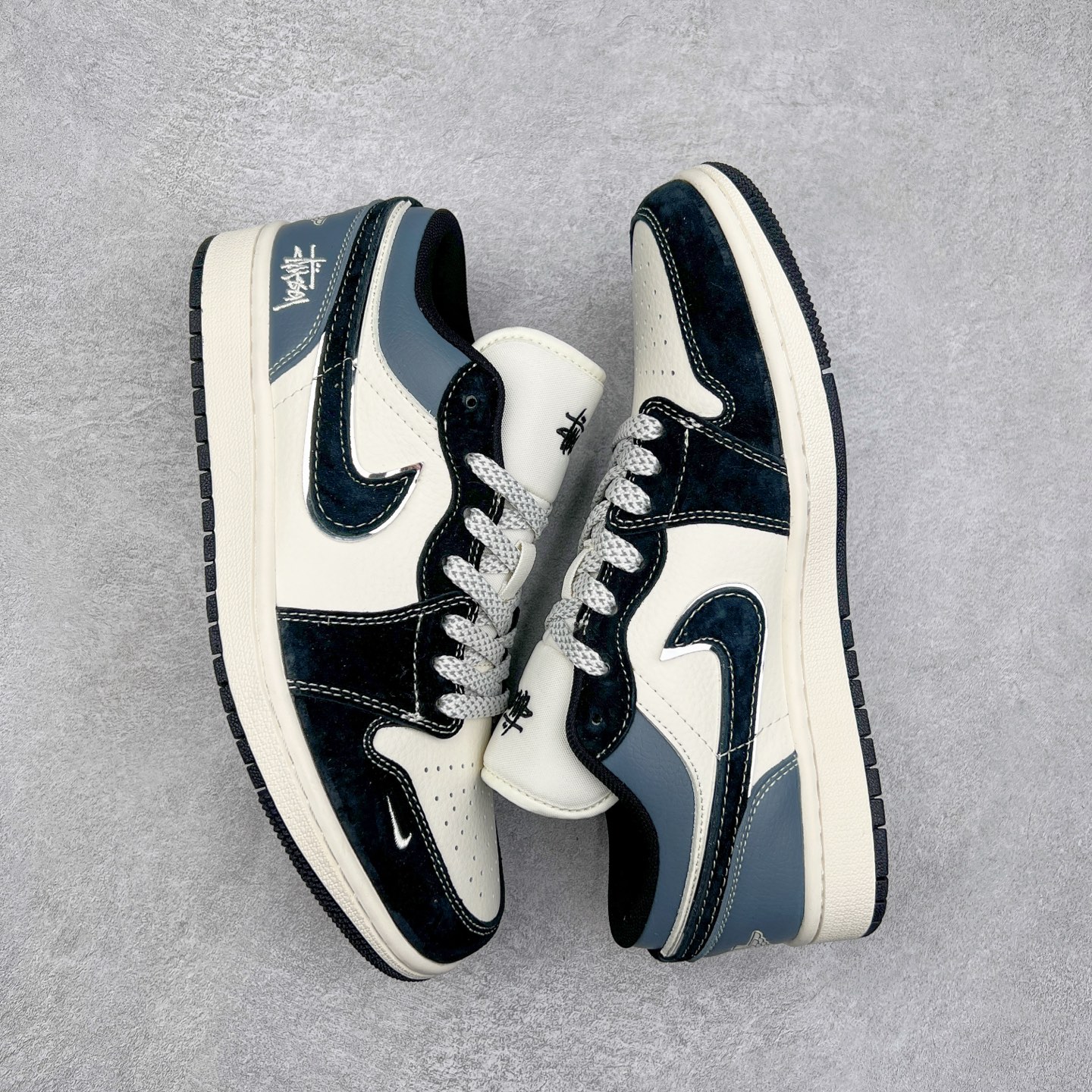 图片[3]-Air Jordan AJ1 Low 低帮定制 XX3318-502 原厂内置气垫魔块 A模大底 头层小牛皮 鞋舌AJ原厂专用牛津布+AJ专用反口珍珠布+原厂无杂质高弹内里海棉+特殊封边弹力鞋带 尺码：36 36.5 37.5 38 38.5 39 40 40.5 41 42 42.5 43 44 44.5 45-选品中心