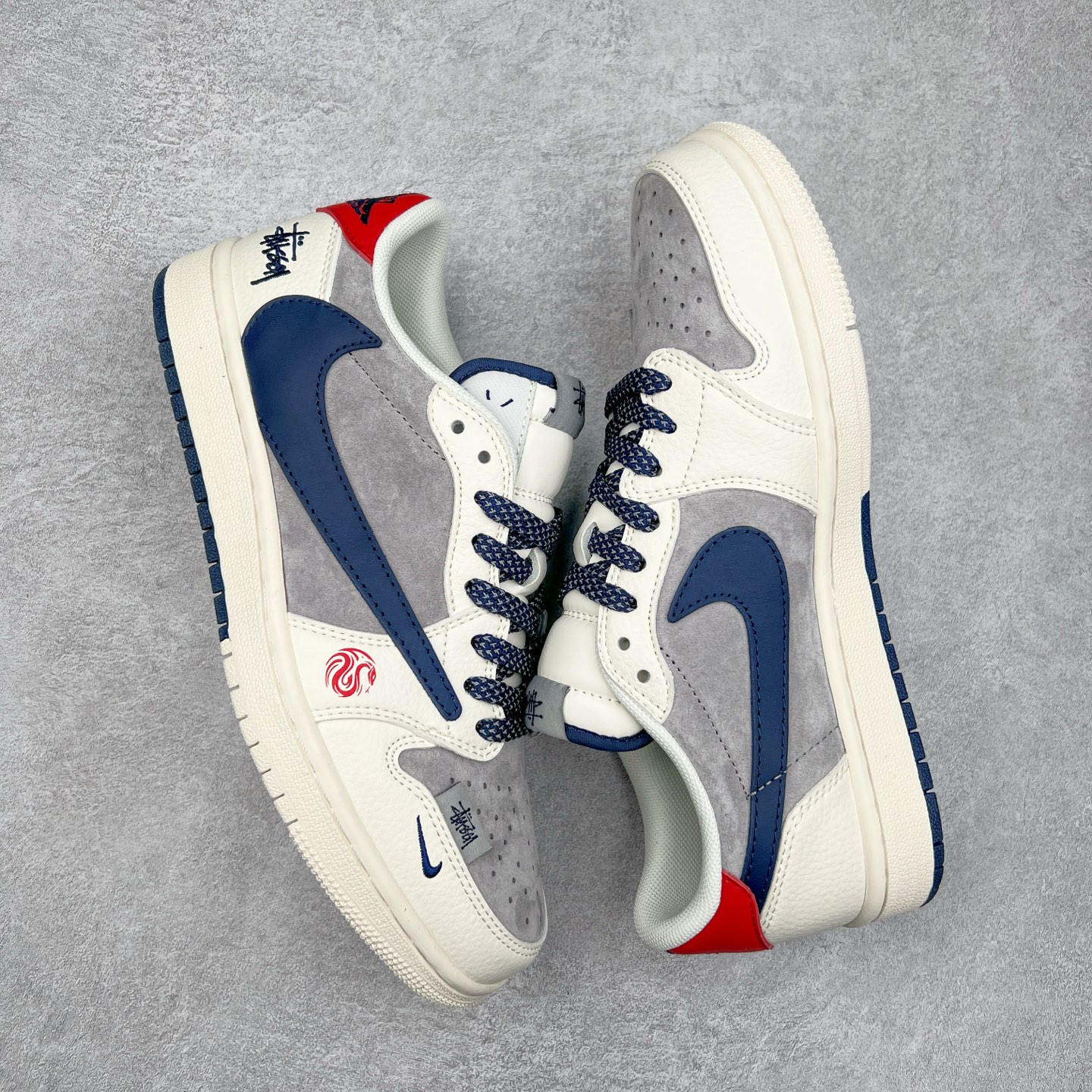 图片[3]-TS x Air Jordan AJ1 Low 倒钩低帮联名定制配色 SJ2068-143 原厂内置气垫魔块 A模大底 头层小牛皮 鞋舌AJ原厂专用牛津布+AJ专用反口珍珠布+原厂无杂质高弹内里海棉+特殊封边弹力鞋带 实拍调校N版已经零色差零失真 百分百还原实物色彩所见即所得 不存在货不对板色差等低级问题 选购参考实物拍摄 不混卖不参货 只用心做好货严格选品 承诺混一赔十 尺码：36 36.5 37.5 38 38.5 39 40 40.5 41 42 42.5 43 44 44.5 45-选品中心