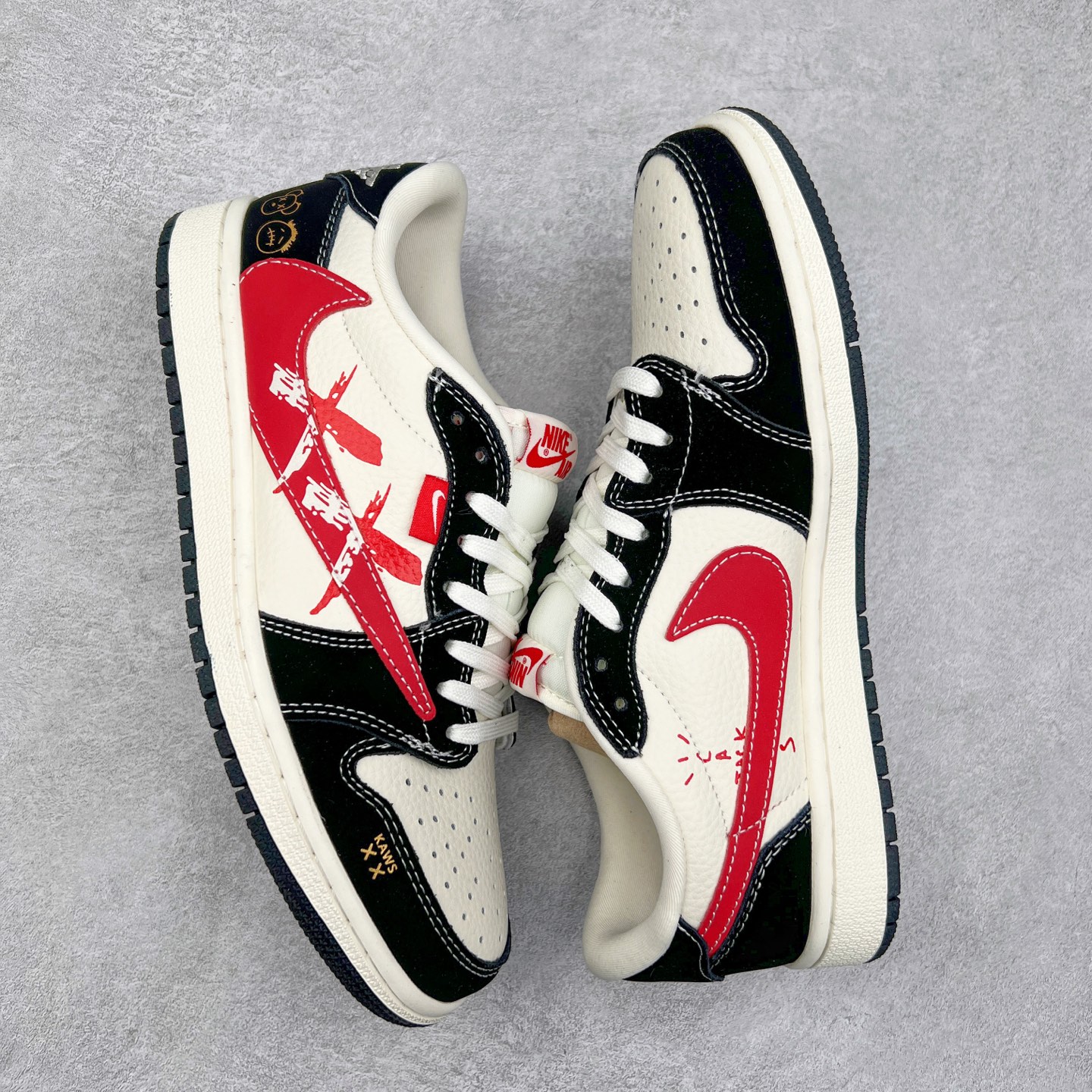 图片[3]-TS x Air Jordan AJ1 Low 倒钩低帮联名定制配色 XS2024-024 原厂内置气垫魔块 A模大底 头层小牛皮 鞋舌AJ原厂专用牛津布+AJ专用反口珍珠布+原厂无杂质高弹内里海棉+特殊封边弹力鞋带 实拍调校N版已经零色差零失真 百分百还原实物色彩所见即所得 不存在货不对板色差等低级问题 选购参考实物拍摄 不混卖不参货 只用心做好货严格选品 承诺混一赔十 尺码：36 36.5 37.5 38 38.5 39 40 40.5 41 42 42.5 43 44 44.5 45-选品中心